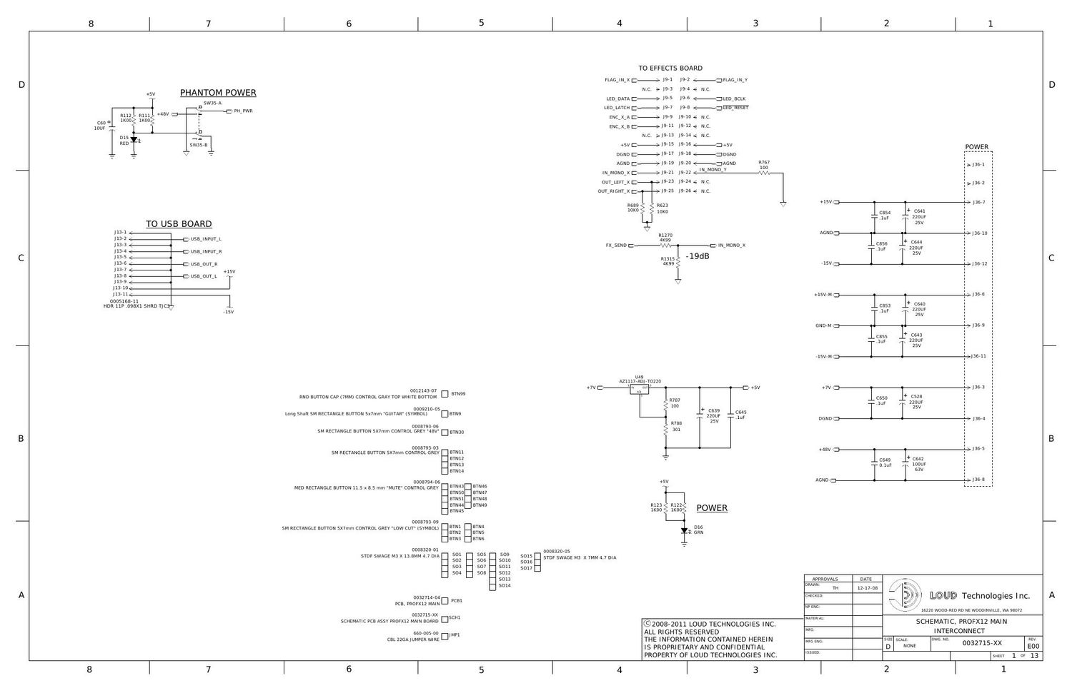 Mackie ProFX12 Main Schematics