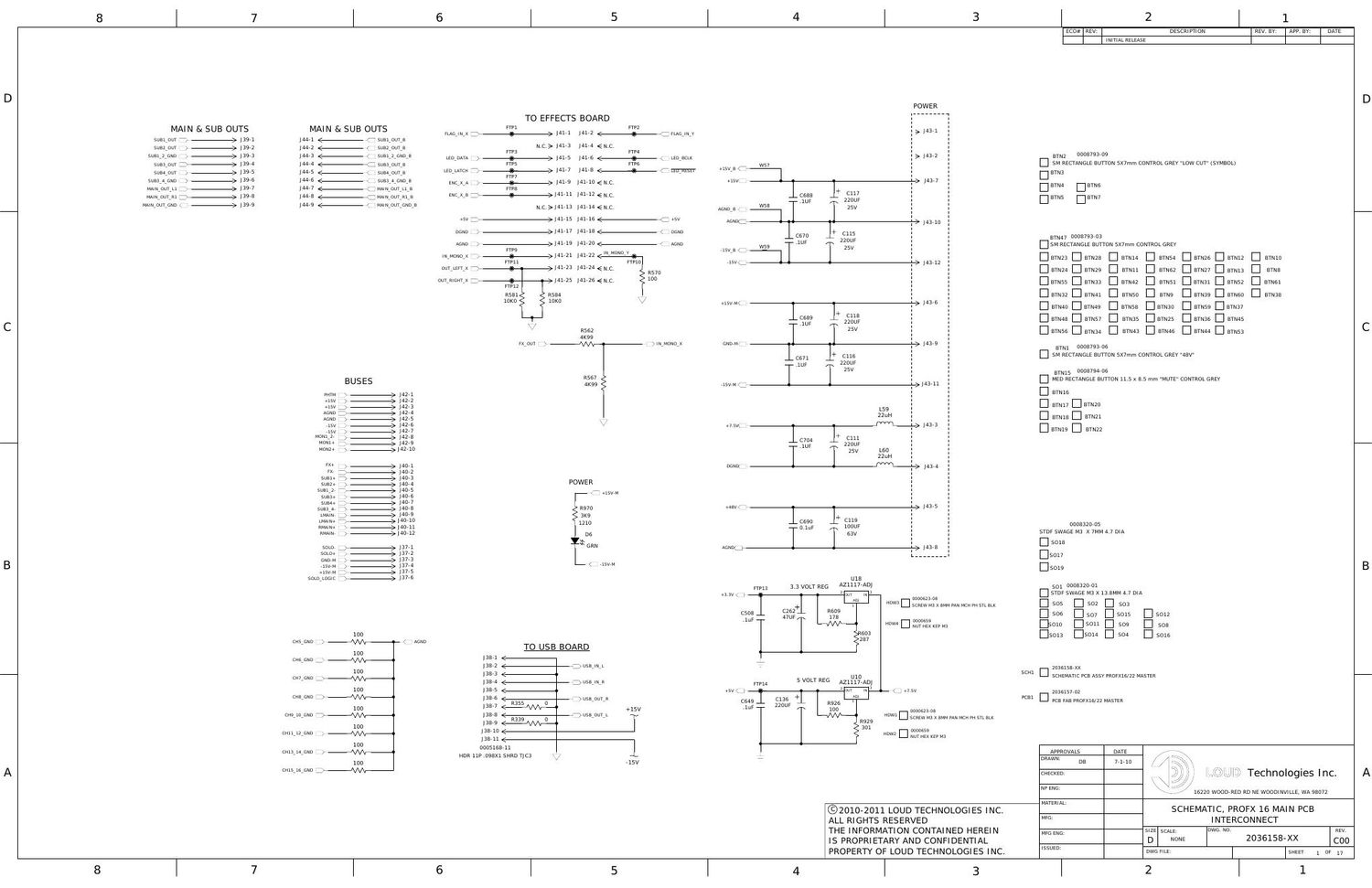 Mackie ProFX16 Main Schematics