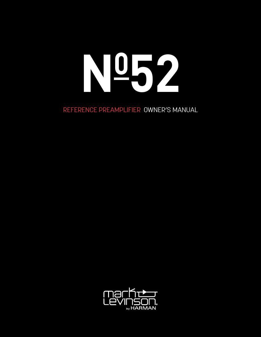 mark levinson 52 Owners Manual