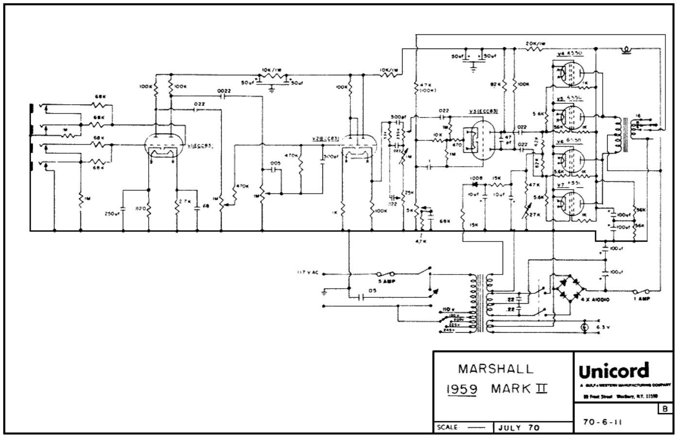Marshall 1959 Mk2 Schematic