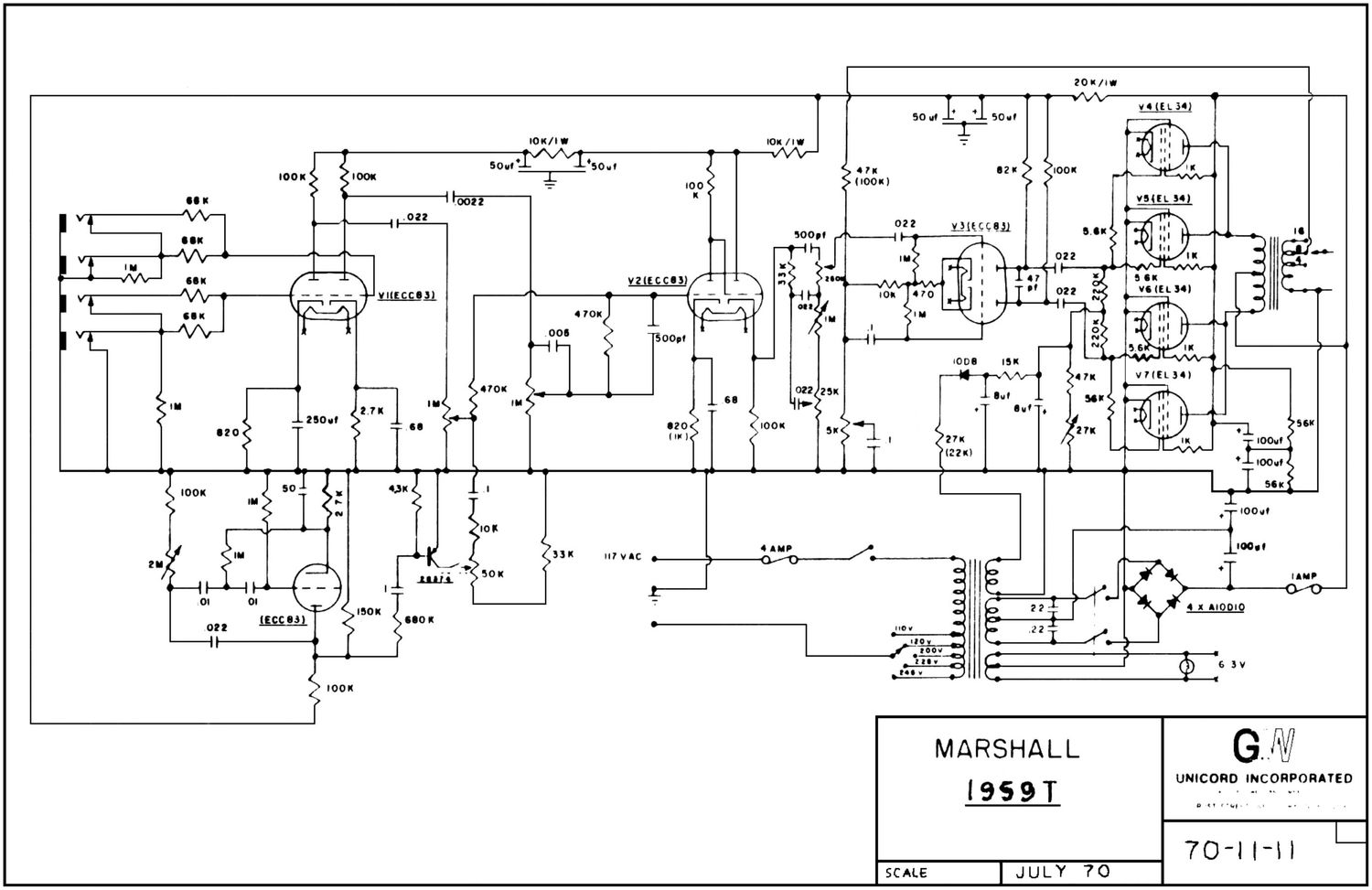 Marshall 1959T Schematic