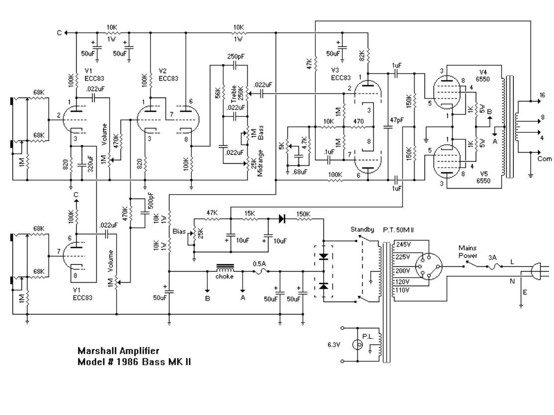 Marshall 1986 Bas Mk2 Schematic