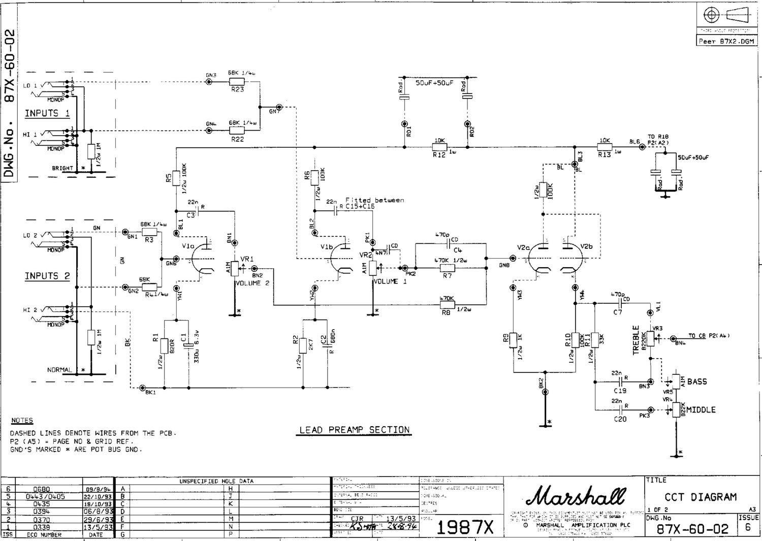 Marshall 1987X Reissue Schematic
