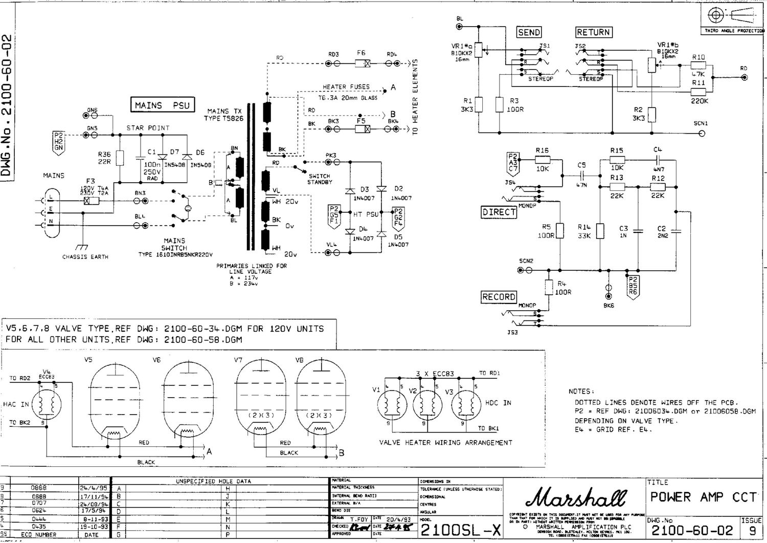 Marshall 2100 SL X 2100 60 02 Issue9 Schematic