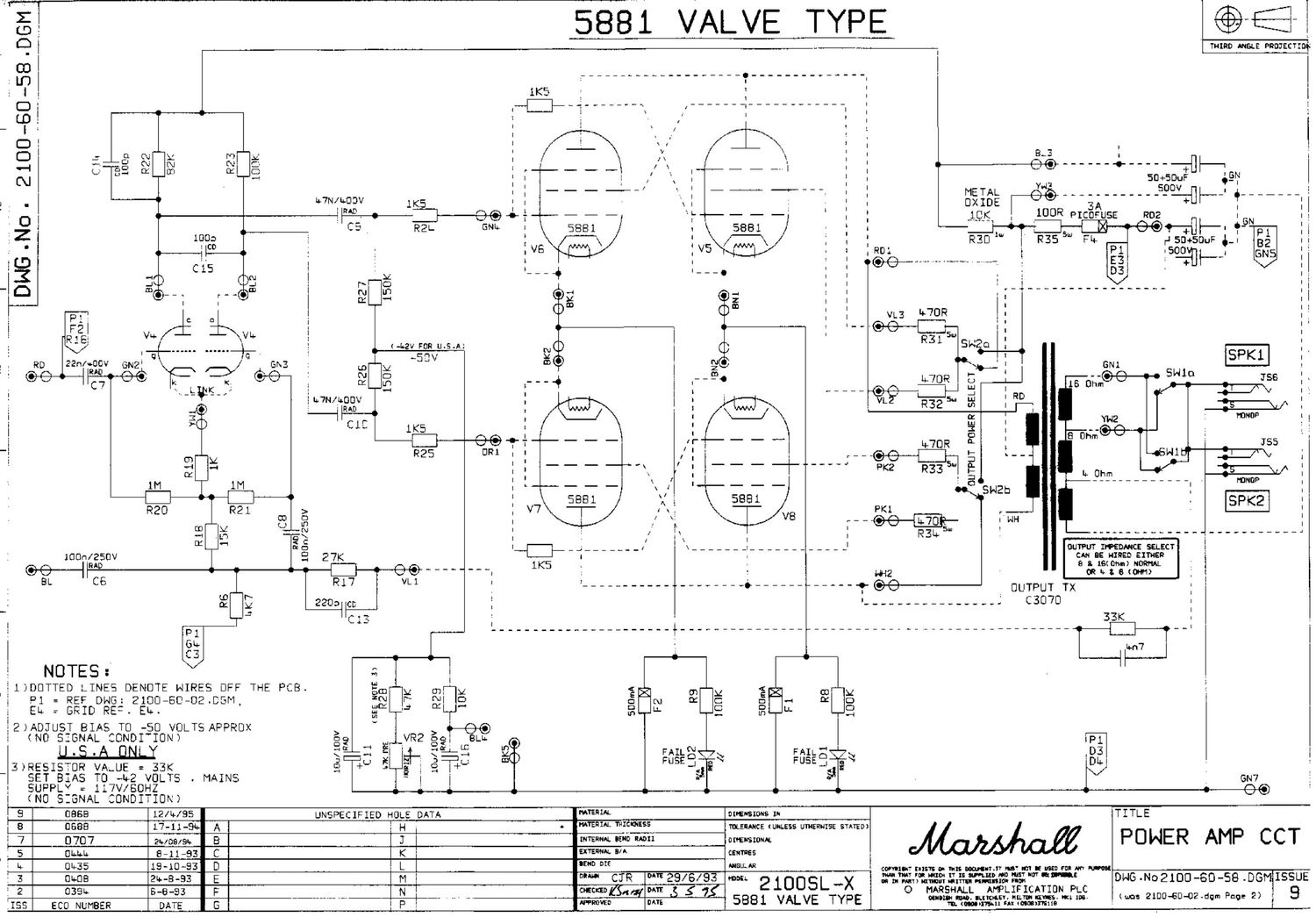 Marshall 2100 SL X 5881 2100 60 58 issue9 Schematic