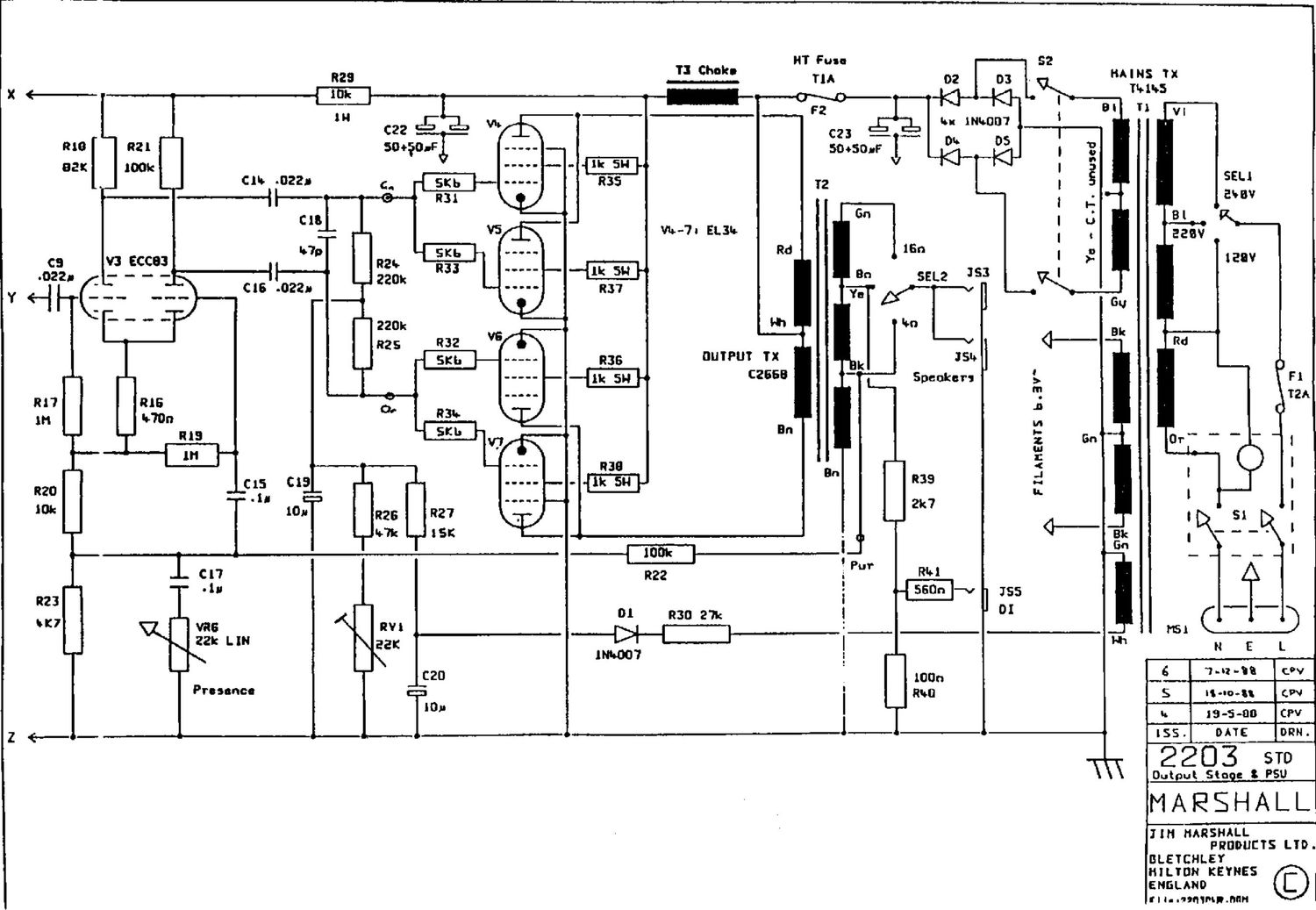 Marshall 2203 Pwrm Schematic