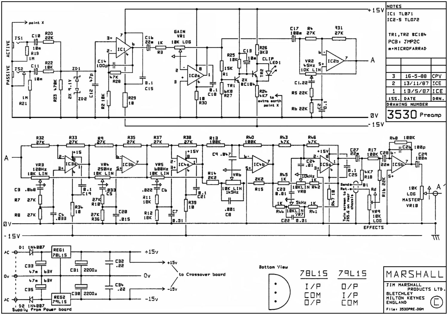 Marshall 3530 Preamp Schematic