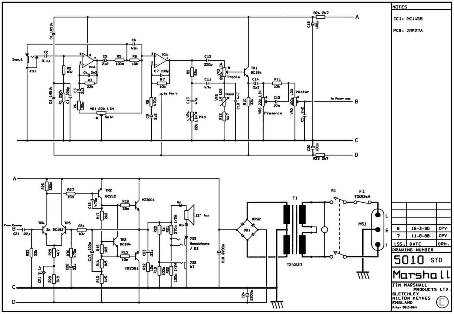 Marshall 5010 Schematic