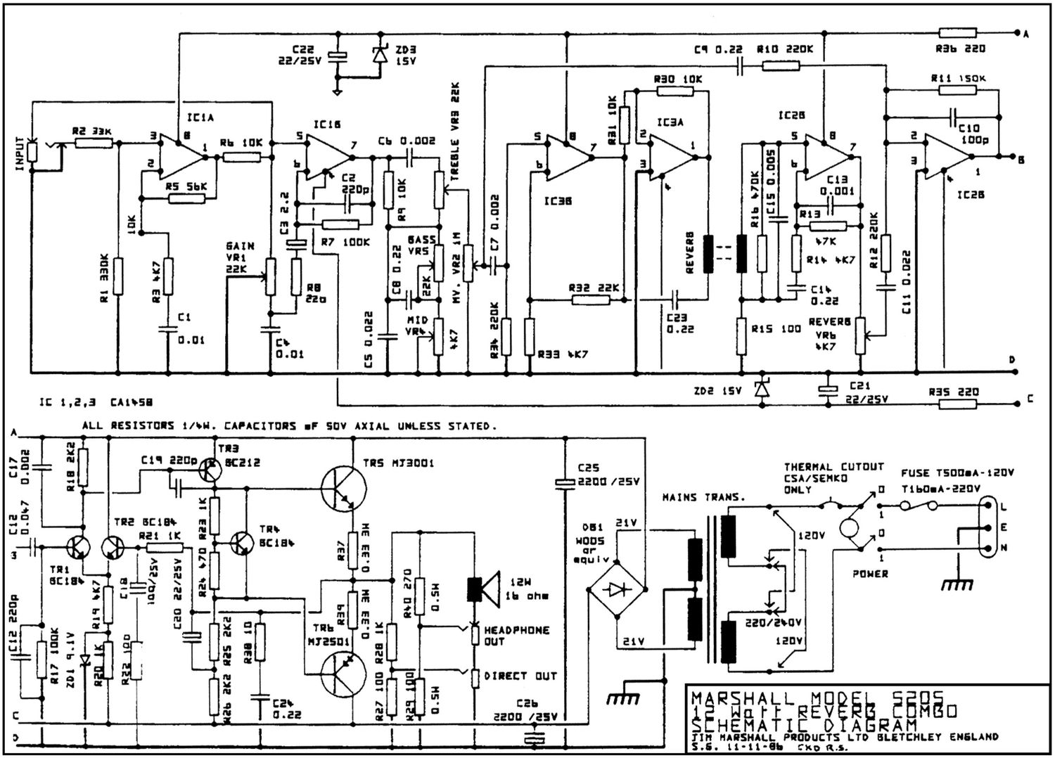 Marshall 5205 Schematic