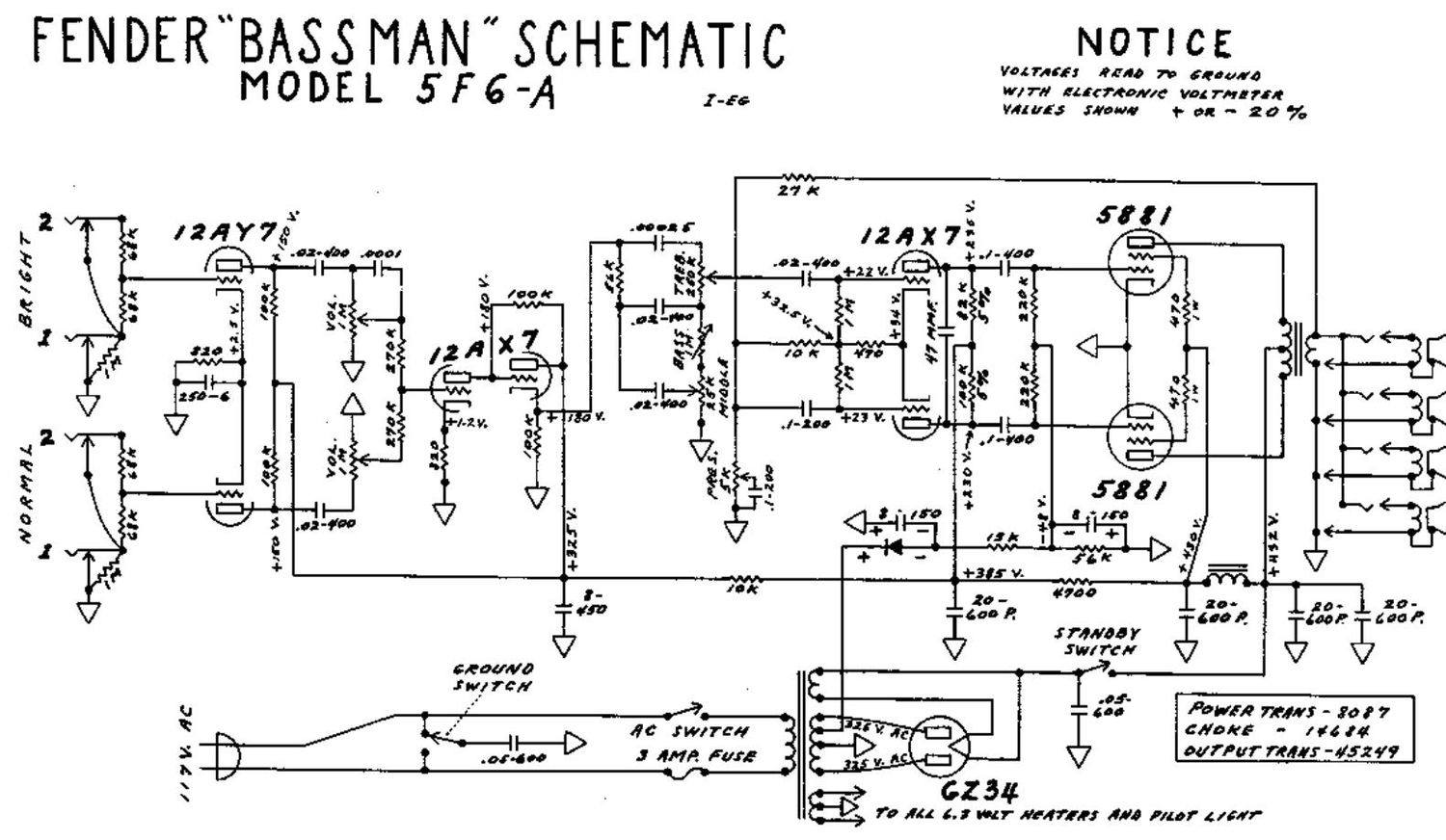 Marshall 5F6 A Schematic