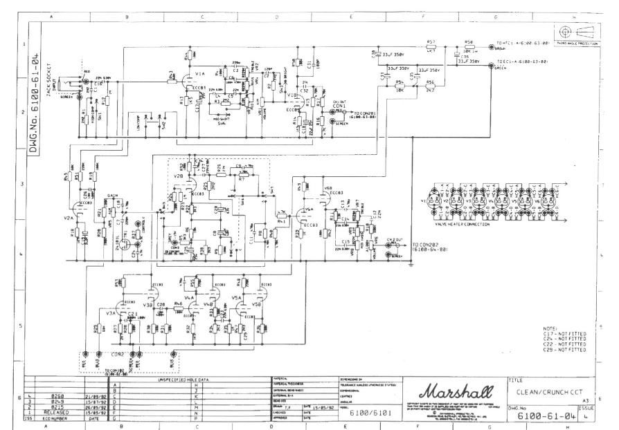 Marshall 6100 30 Aniv 100w Schematic