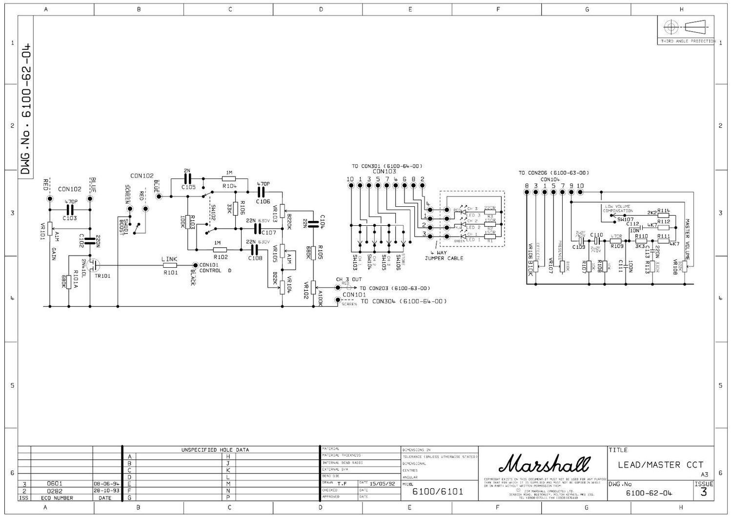 Marshall 6100 6101 6100 62 04 Issue 3 Schematic