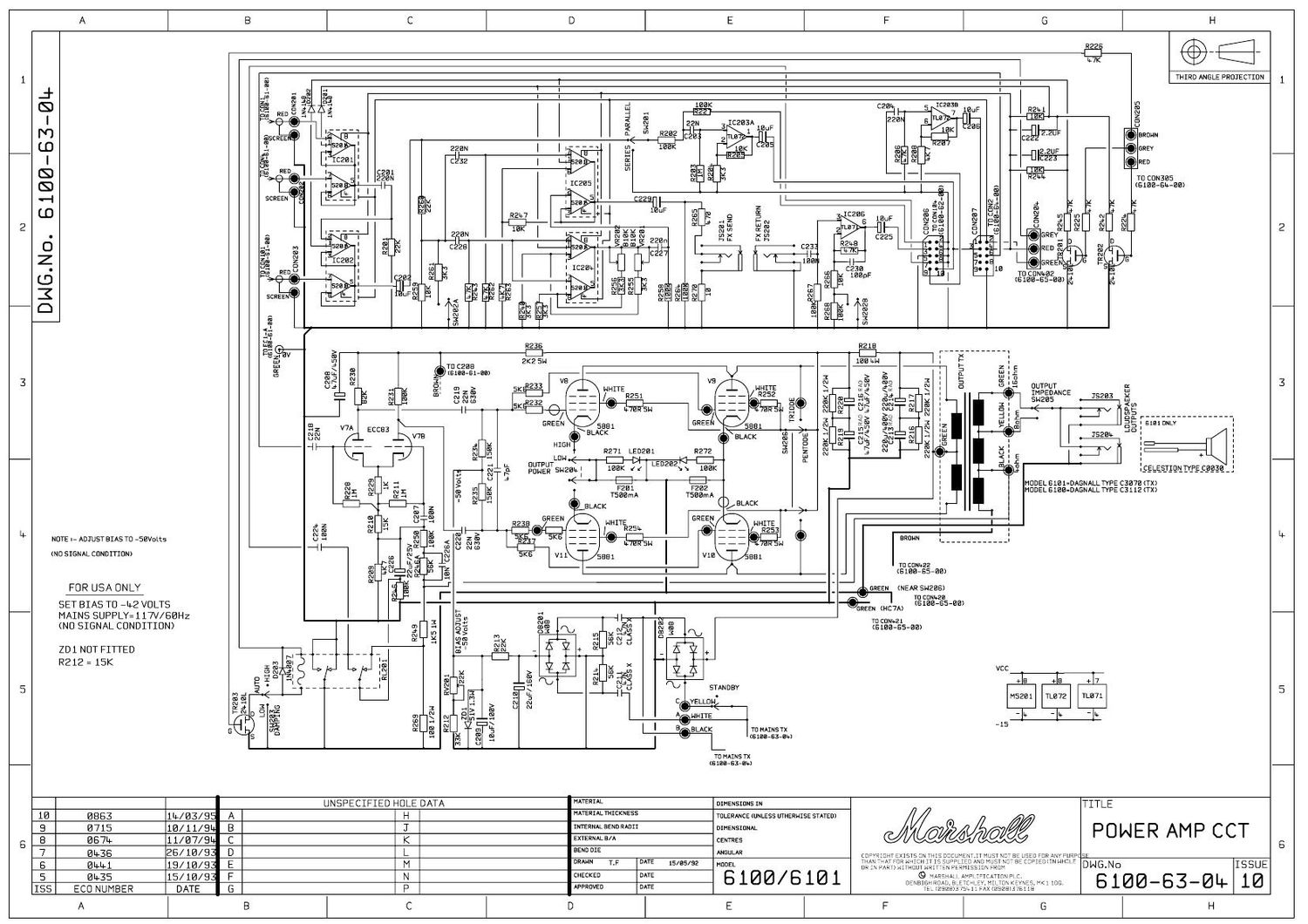 Marshall 6100 6101 6100 63 04 Issue 10 Schematic