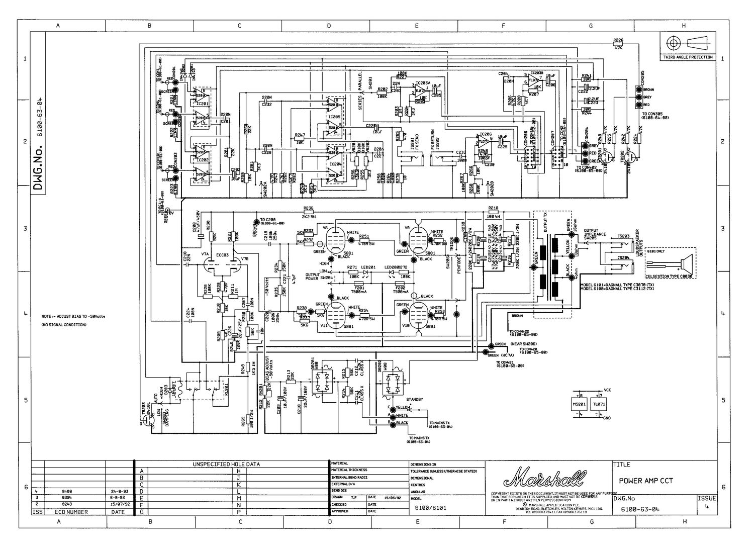 Marshall 6100 6101 6100 63 04 Issue 4 Schematic