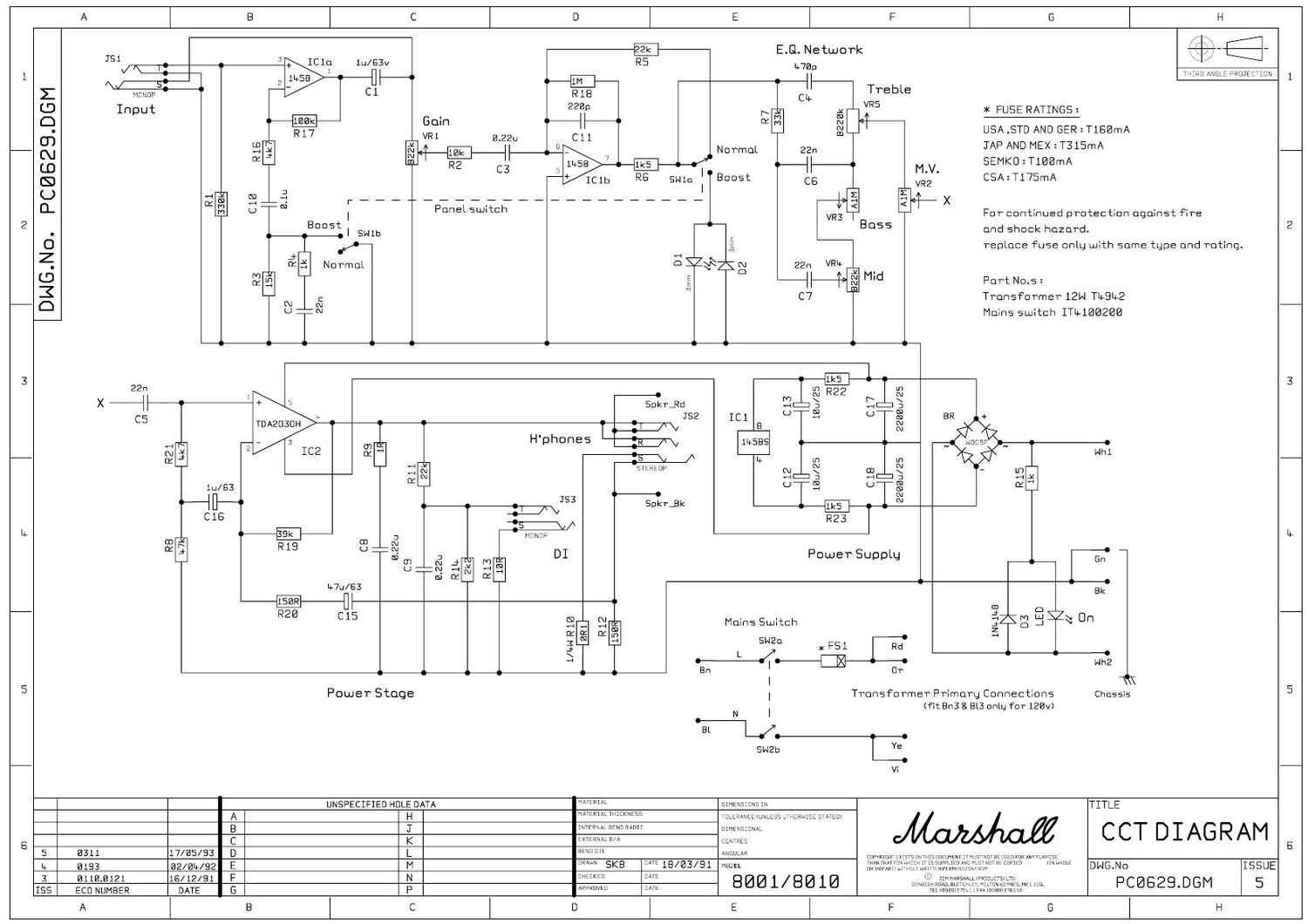 Marshall 8001 CCT Schematic