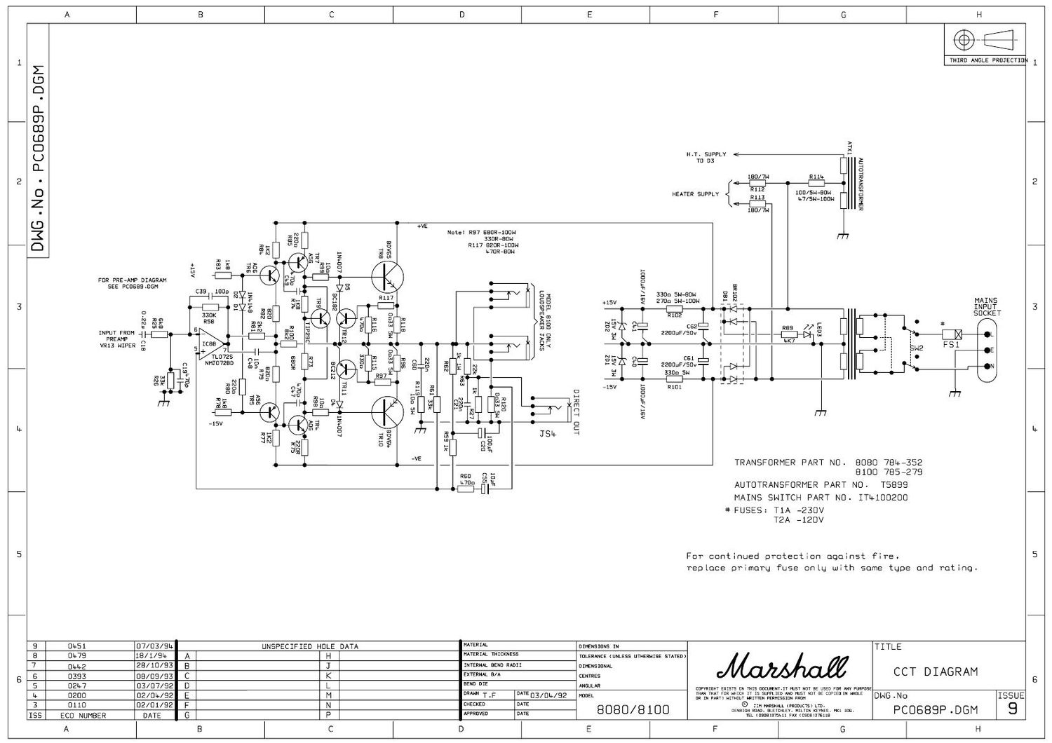 Marshall 8080 8100 Amp Valvestate Schematic