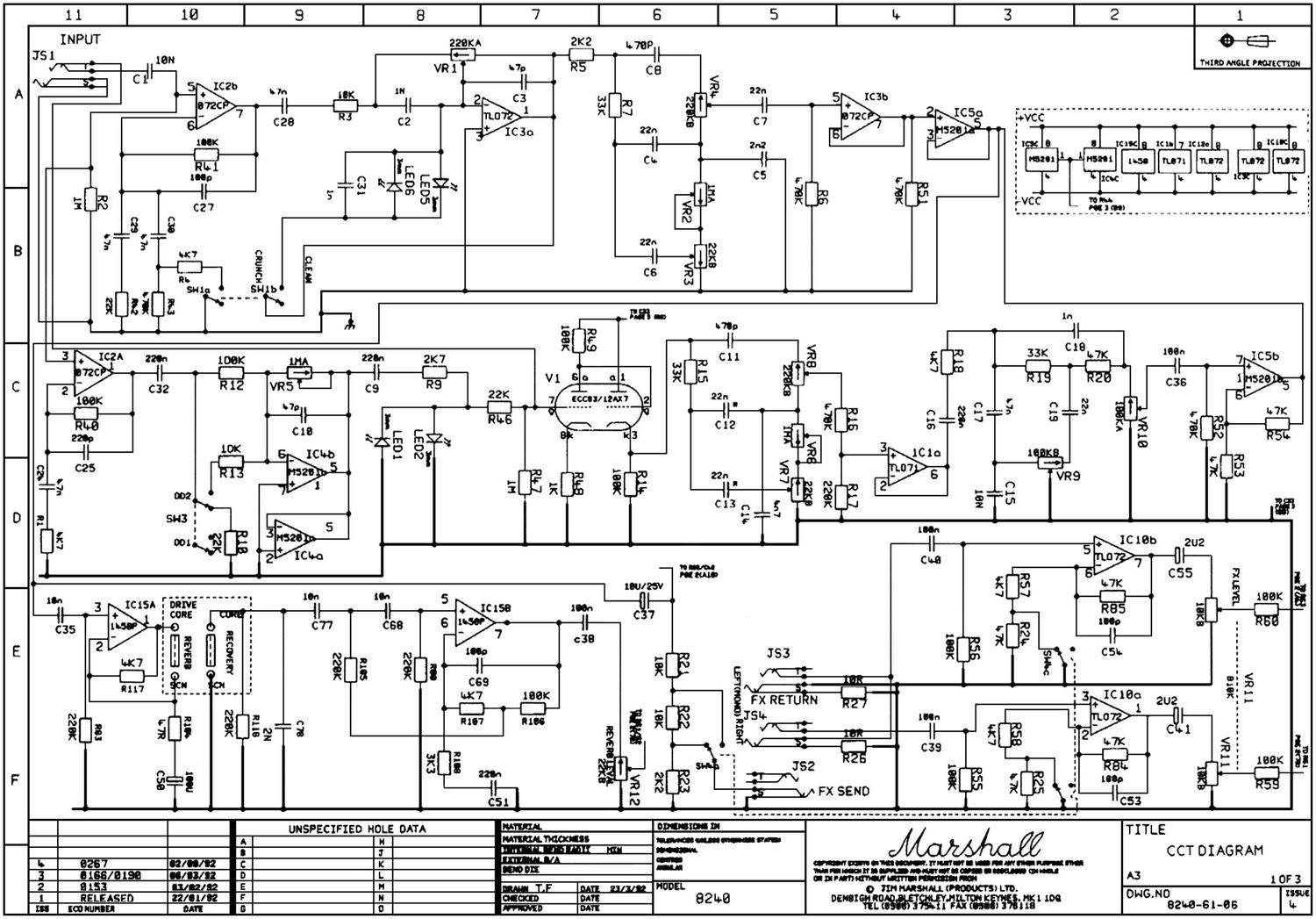 Marshall 8240 1 Valvestate Schematic