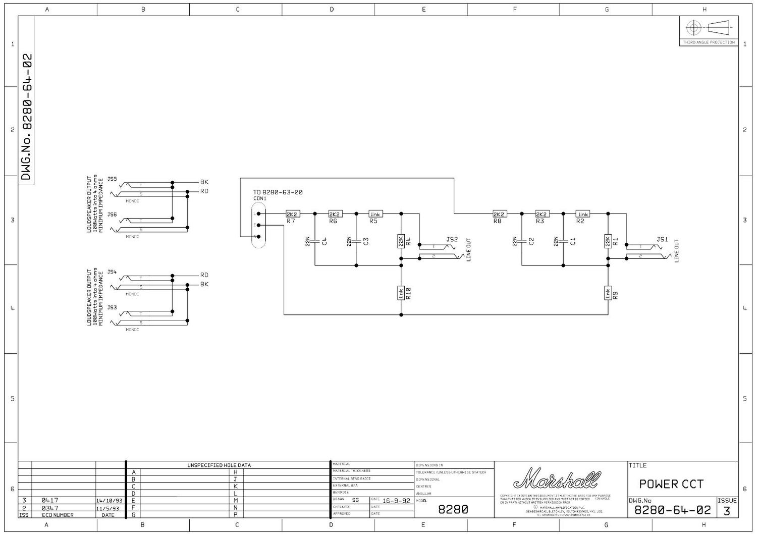 Marshall 8280 Power Valvestate Schematic