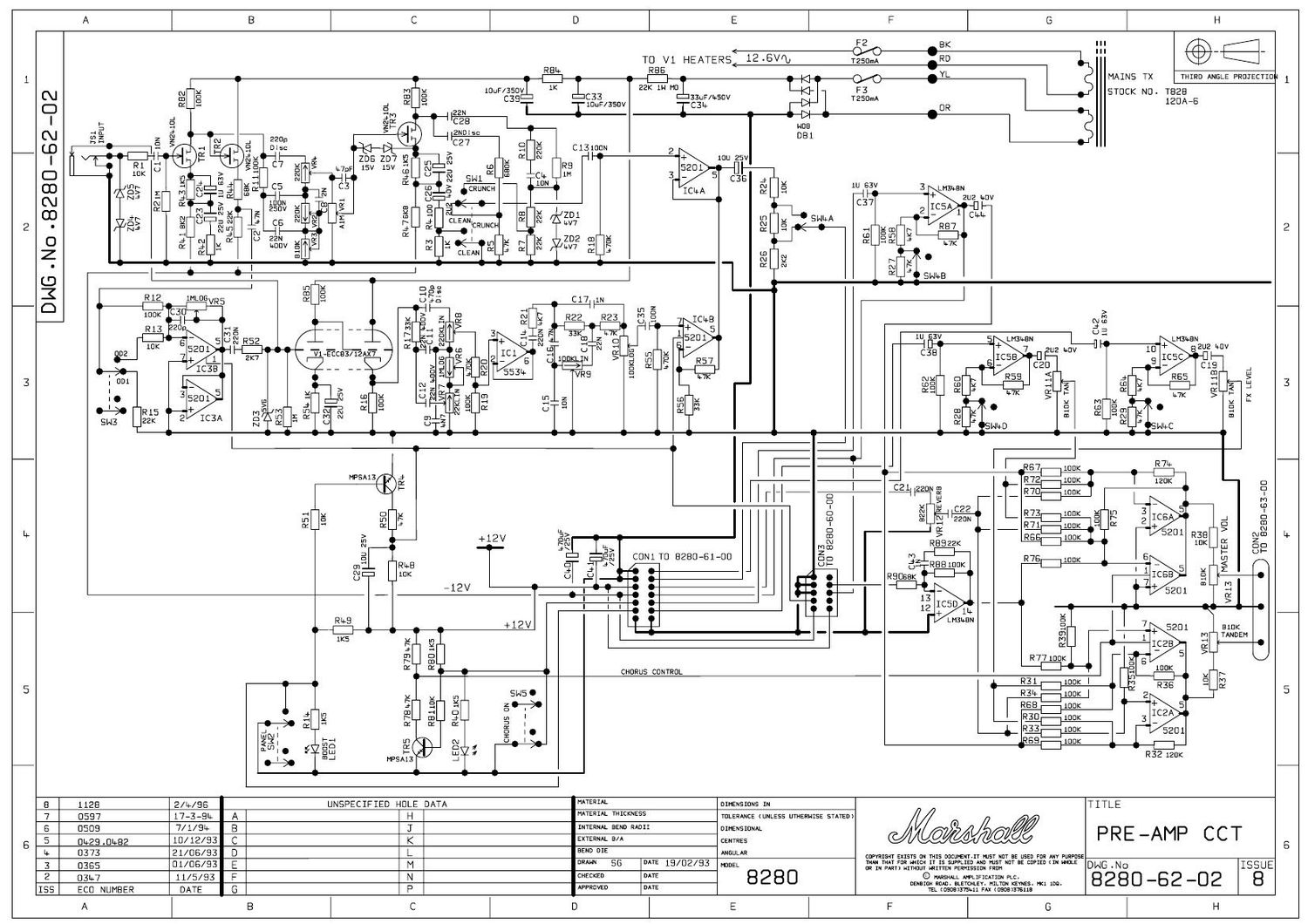 Marshall 8280 Preamp Valvestate Schematic