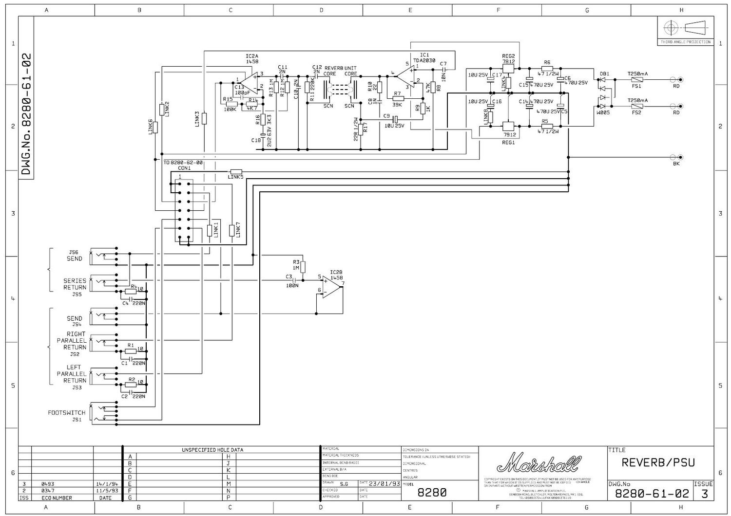 Marshall 8280 Reverb Valvestate Schematic