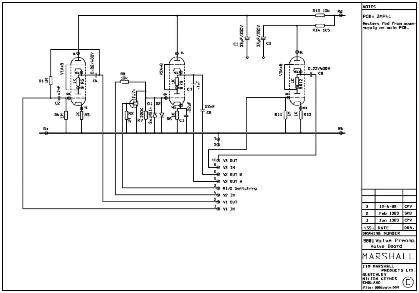 Marshall 9001 4 Schematic