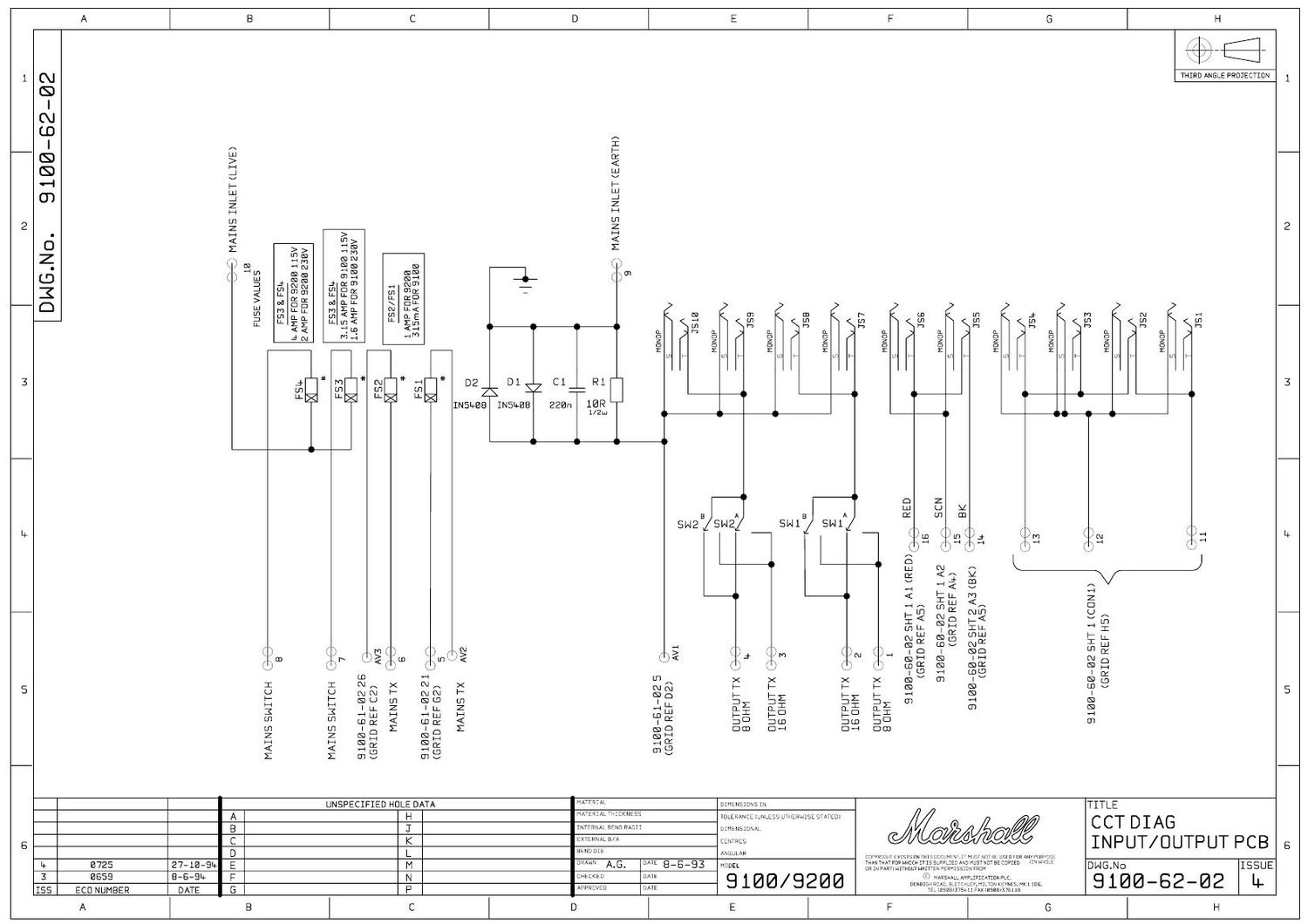 Marshall 9100 62 02 Schematic