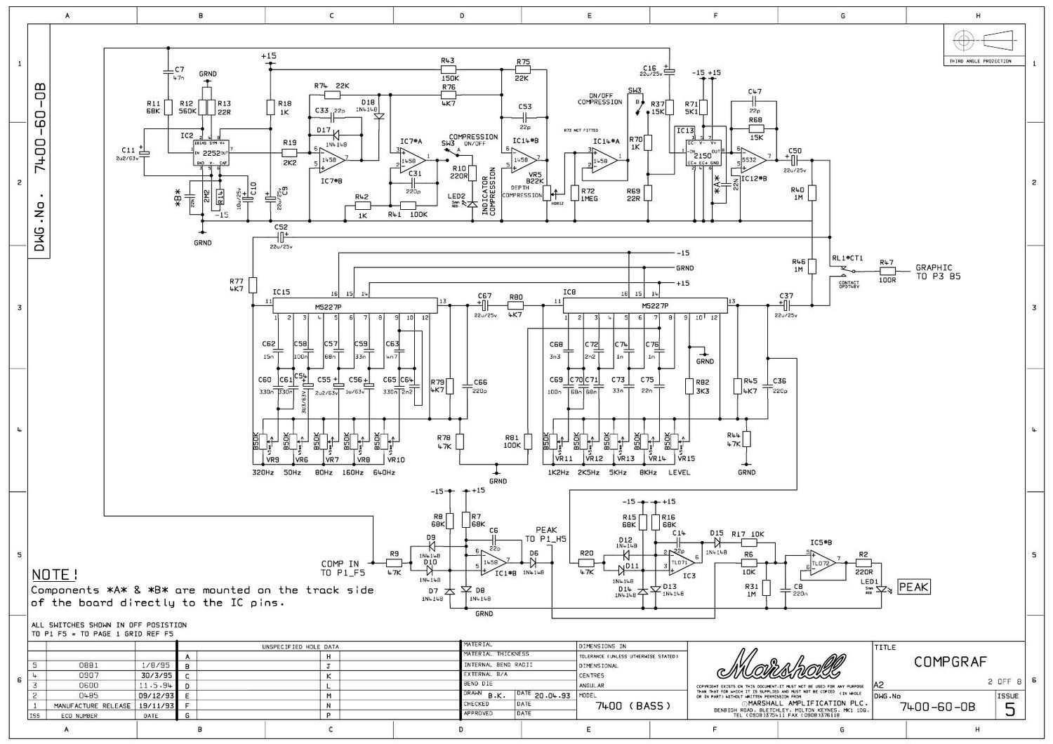 Marshall DBS 7400 400W Head 7400 60 0b Schematic