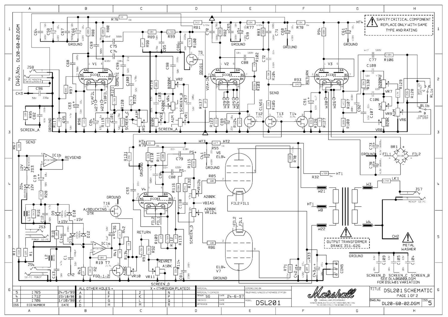 Marshall DLS201 Schematic