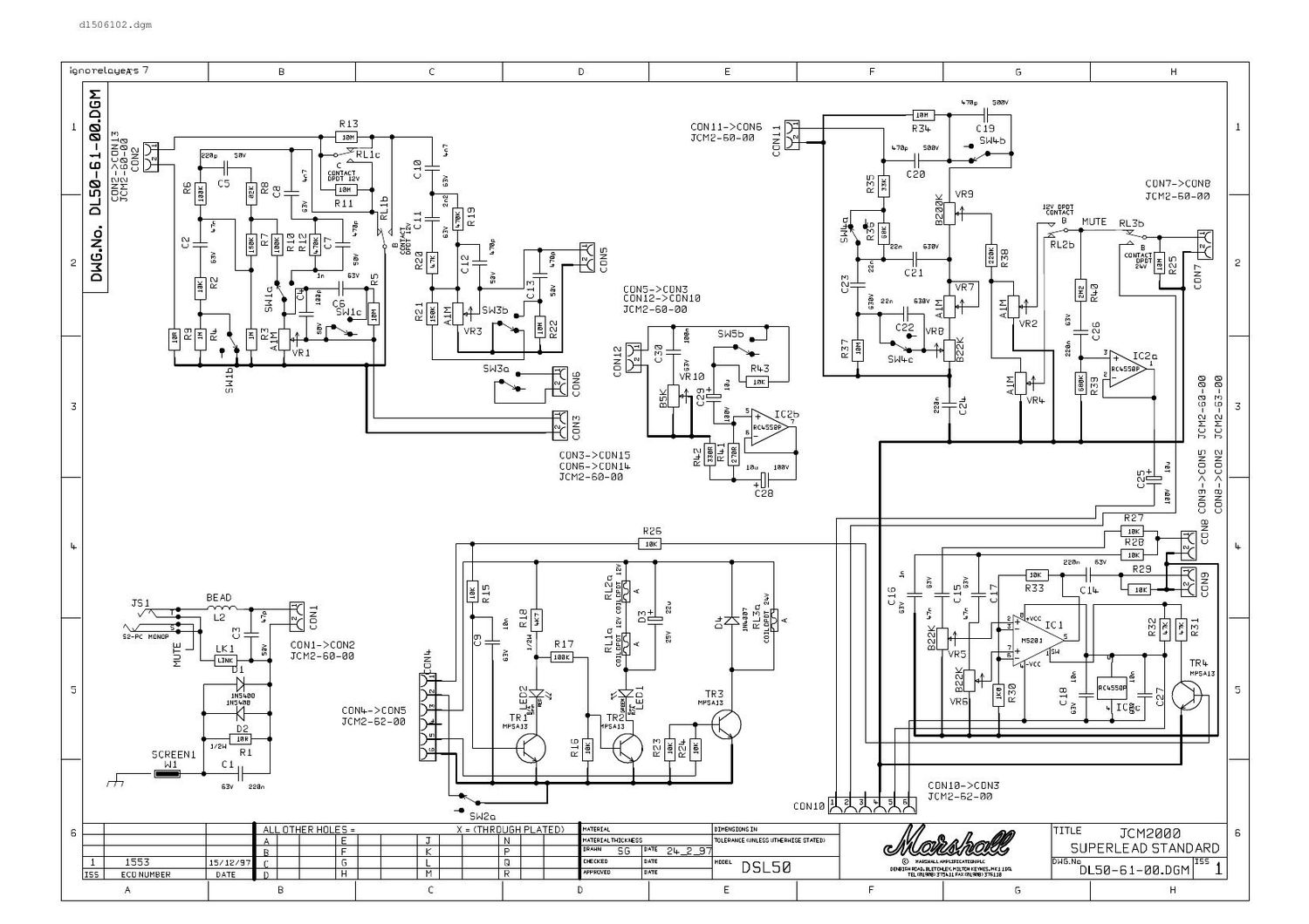 Marshall DLS50 DL50 61 02 Schematic