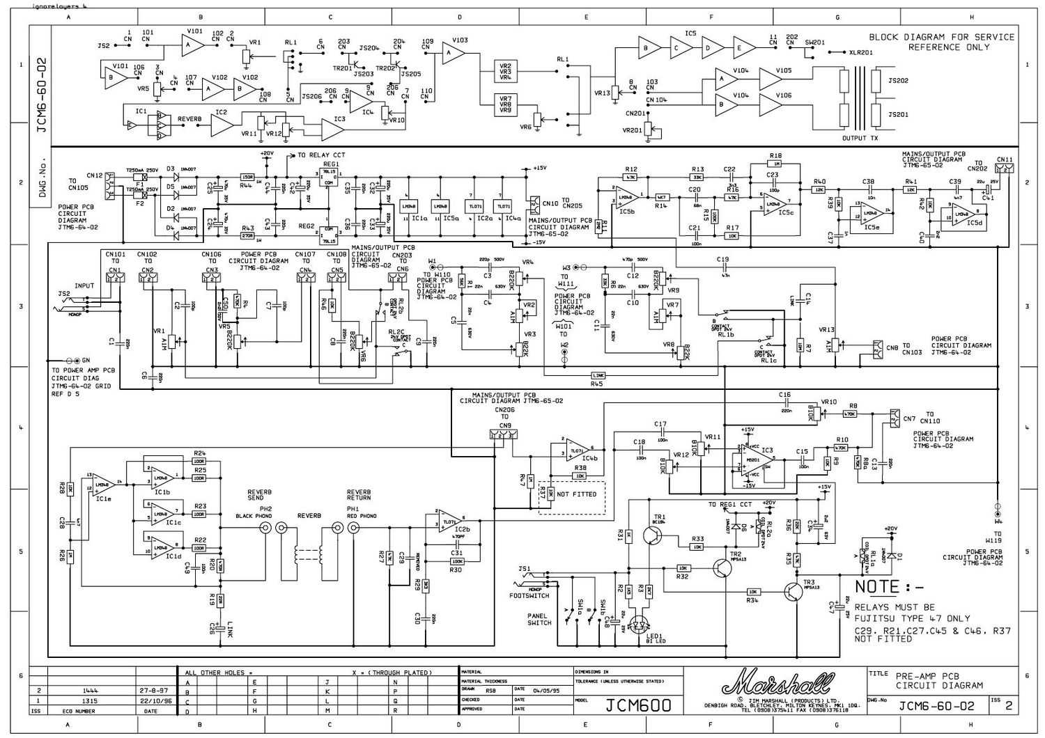 Marshall JCM 600 601 602 Preamp Schematic