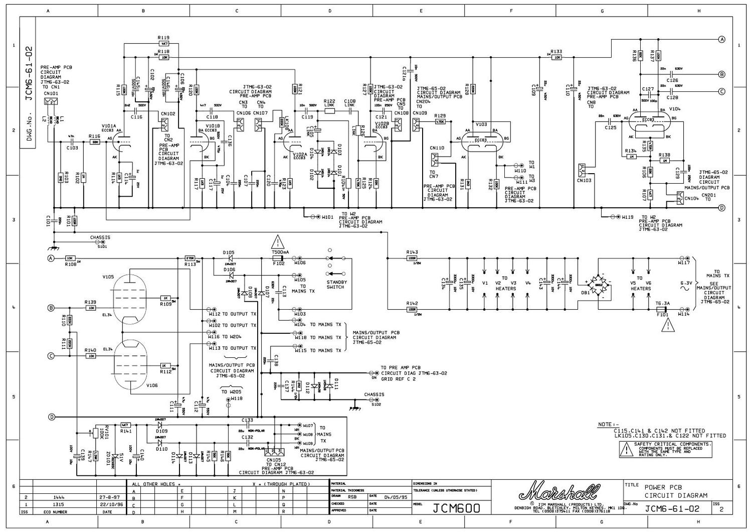 Marshall JCM 600 601 602 Preamp Schematic JCM6 61 02