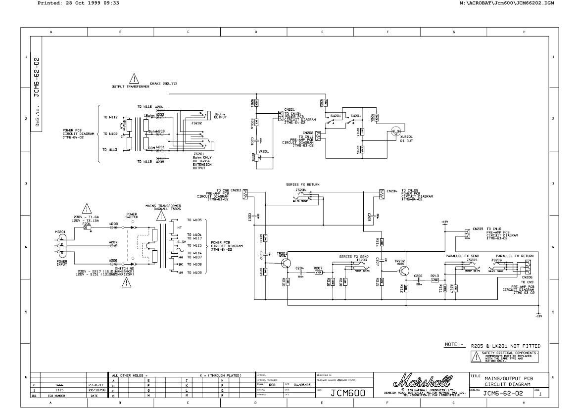 Marshall JCM 600 601 602 Preamp Schematic JCM6 62 02