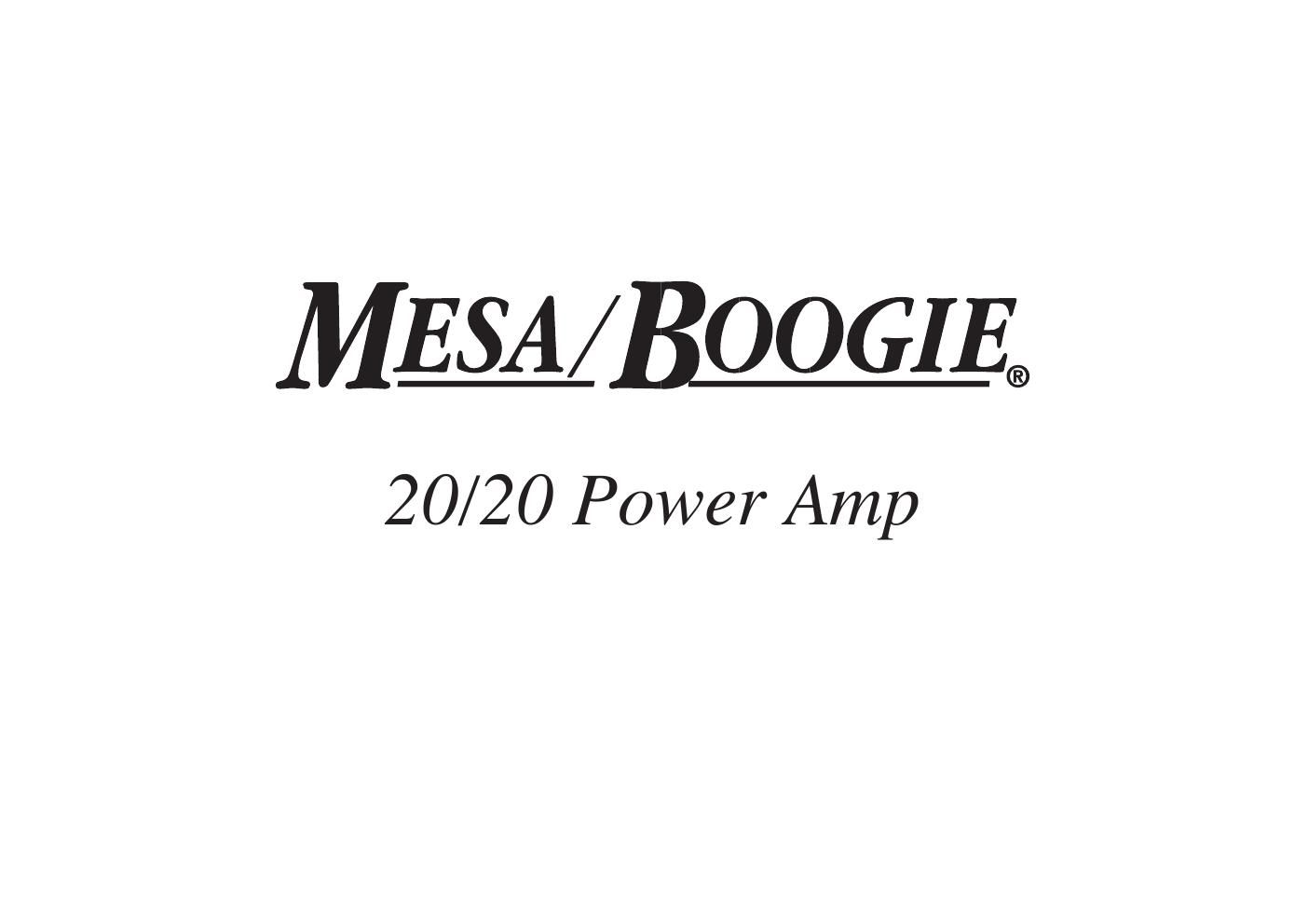 mesaboogie 20 20 stereo power amp schematics