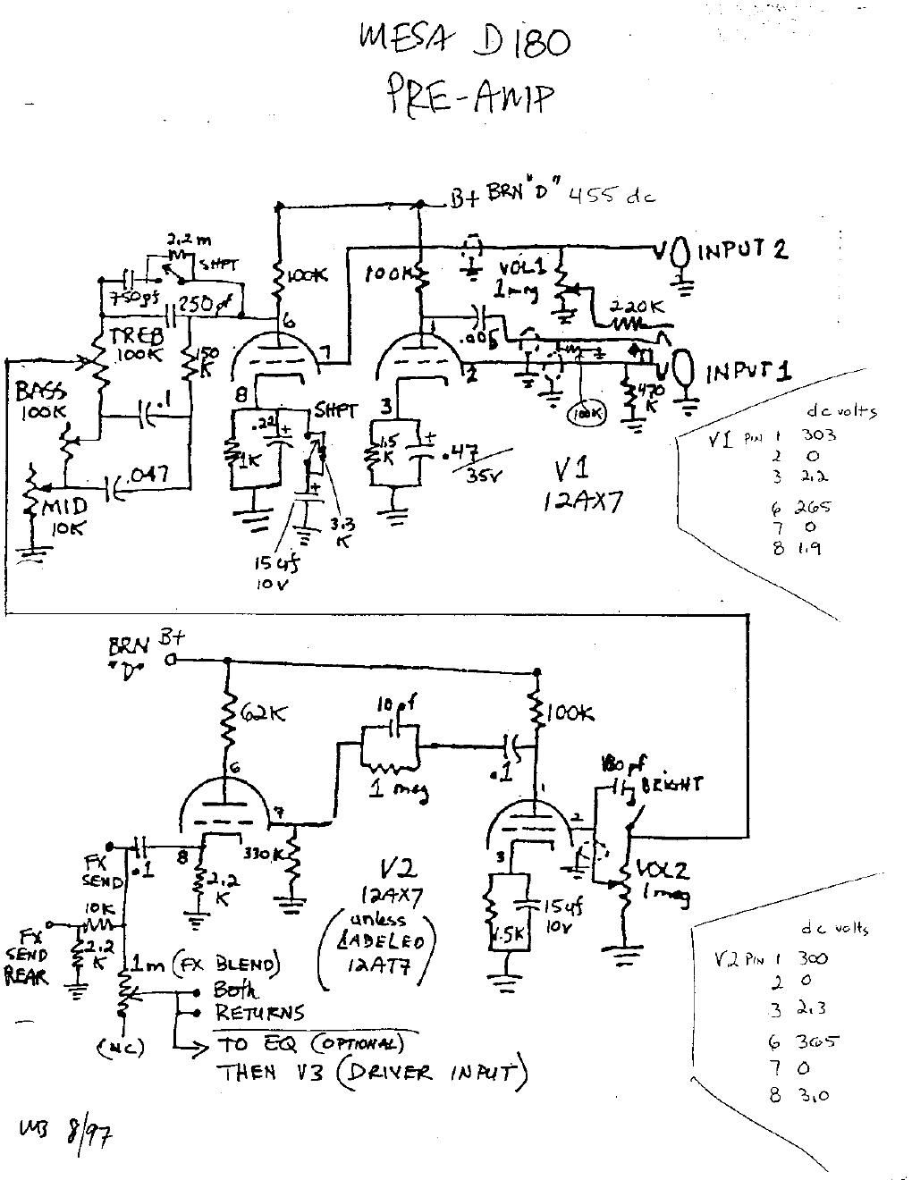 mesaboogie d 180 preamp schematics