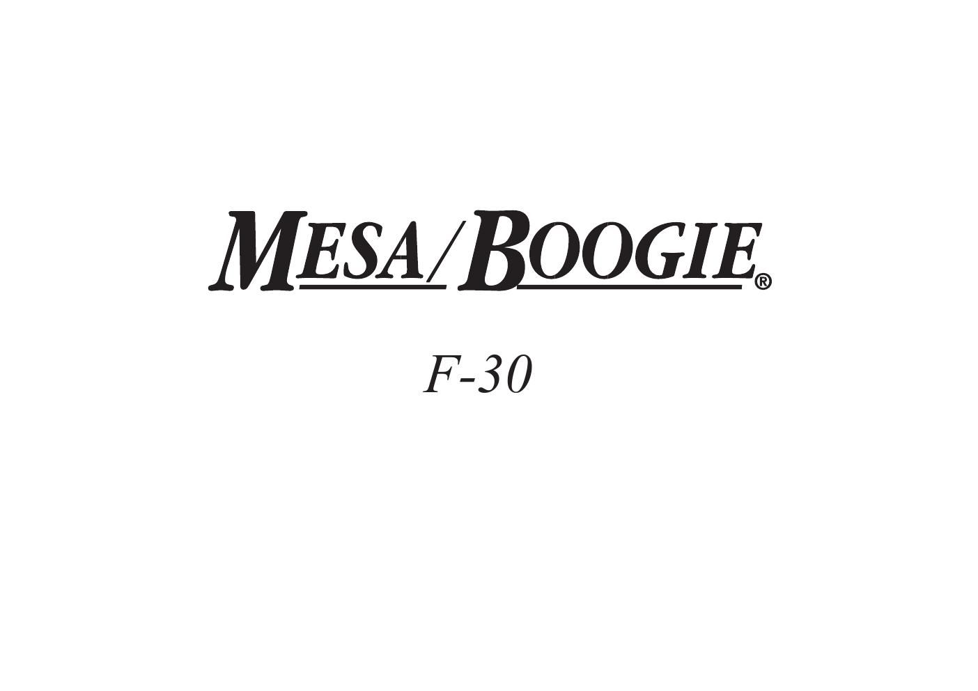 mesaboogie f30 schematics