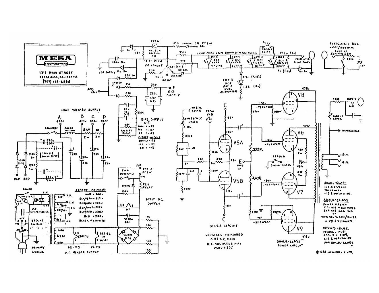 mesaboogie mark iii b power amp schematic