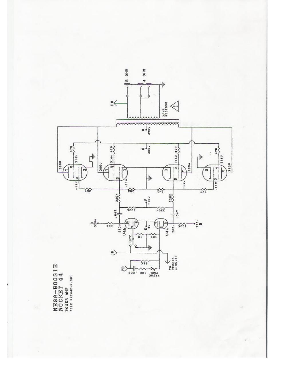 mesaboogie rocket 44 power amp schematic