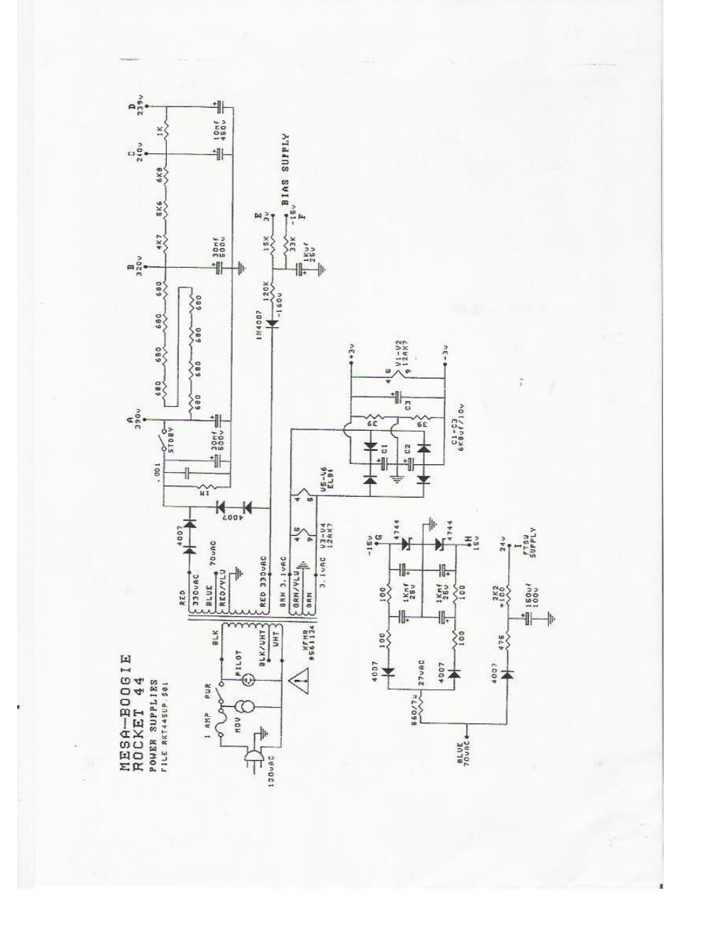 mesaboogie rocket 44 power supply schematic