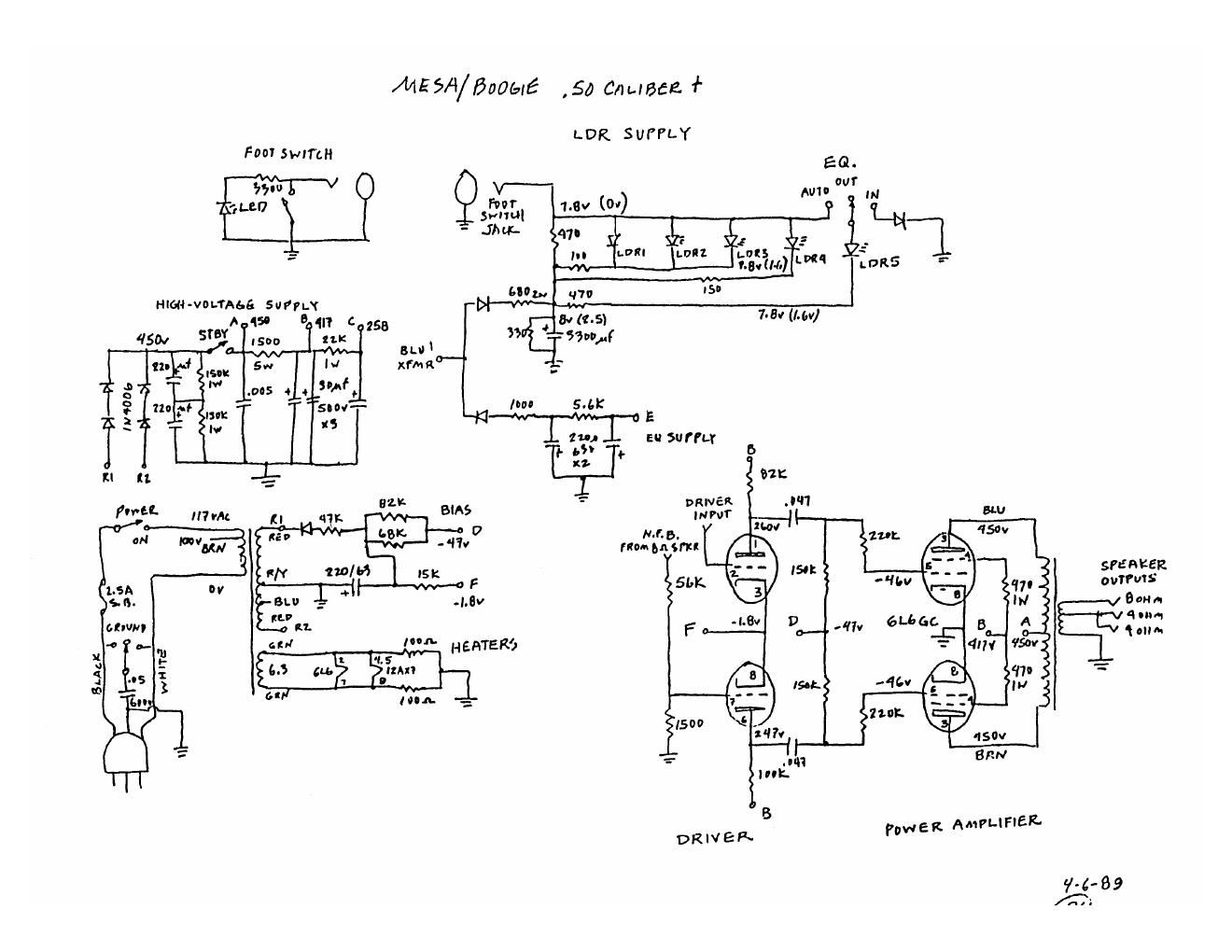 mesaboogie studio 50 caliber 6l6gc schematics