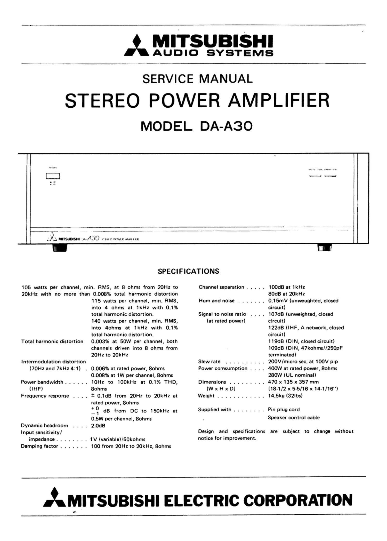 mitsubishi da a30 service manual