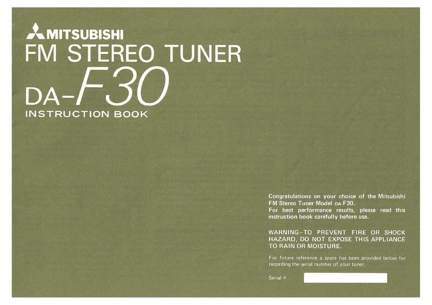 mitsubishi da f30 owners manual