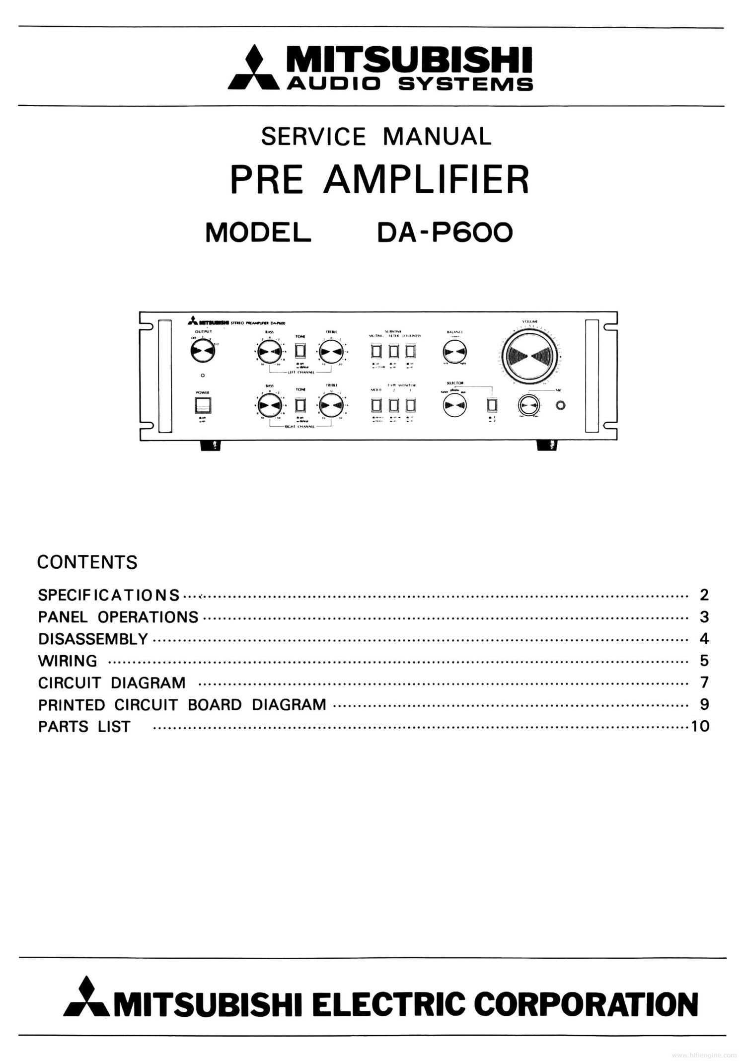 mitsubishi da p600 service en