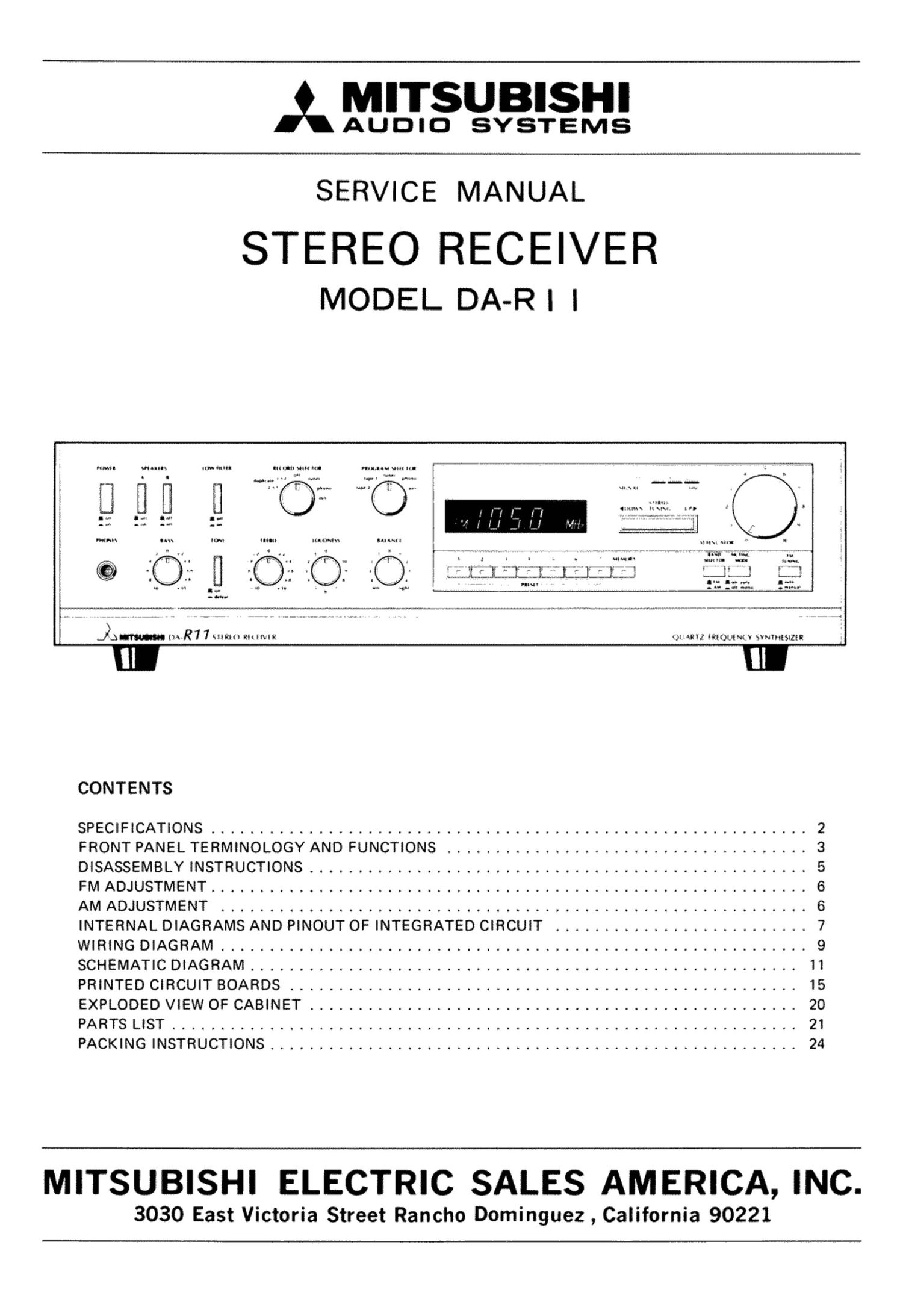 mitsubishi da r11 service manual