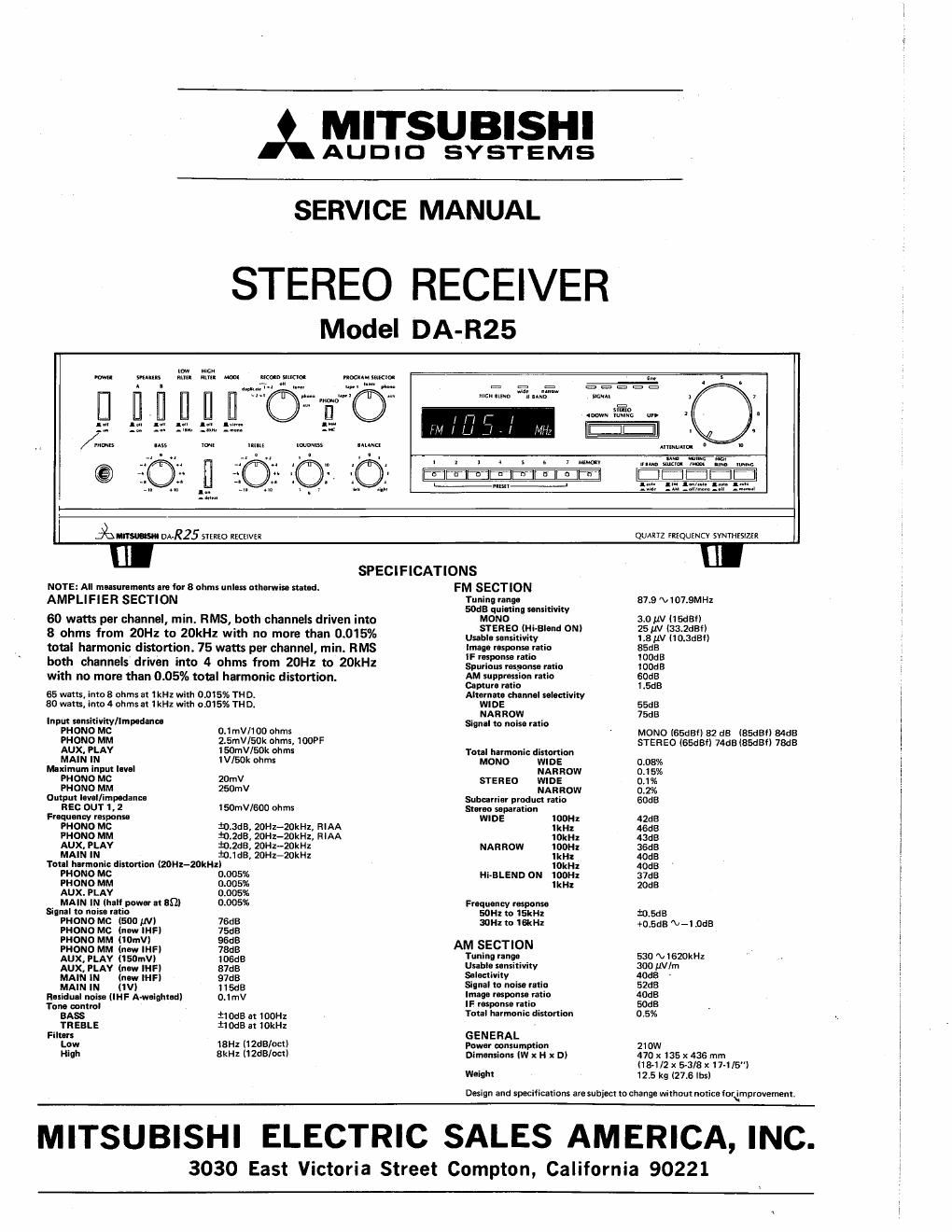 mitsubishi da r25 service manual