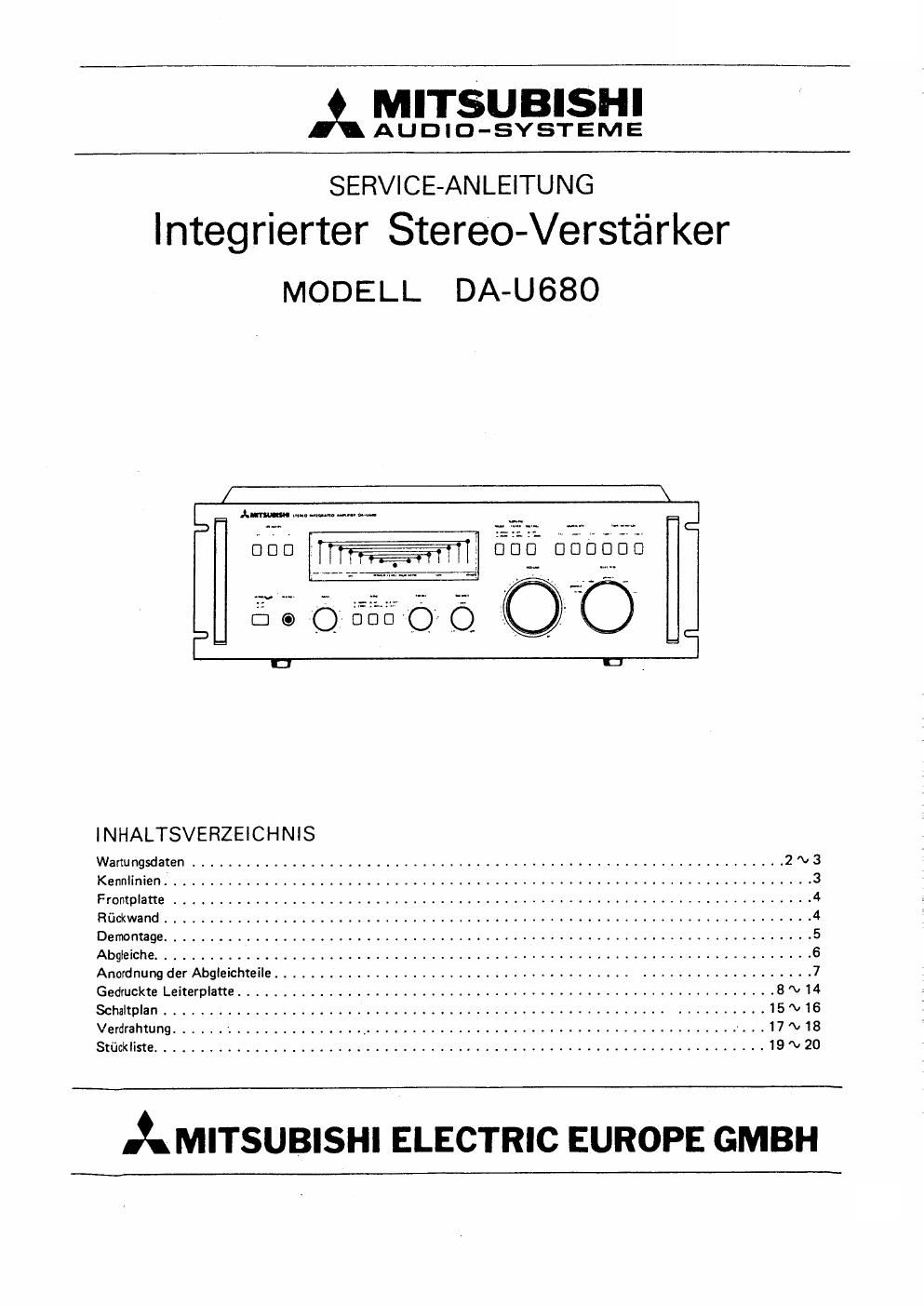 mitsubishi da u680 service manual