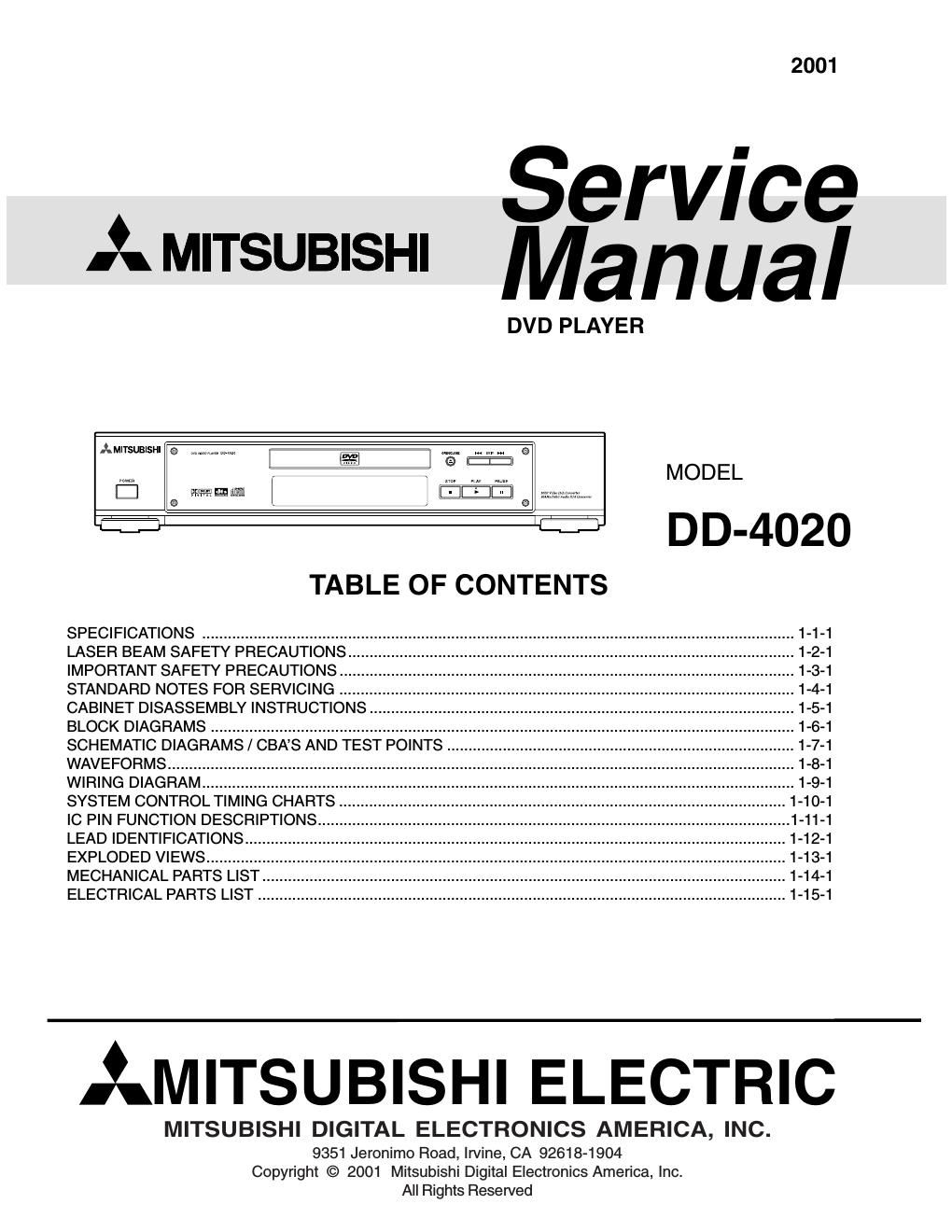mitsubishi dd 4010 service manual