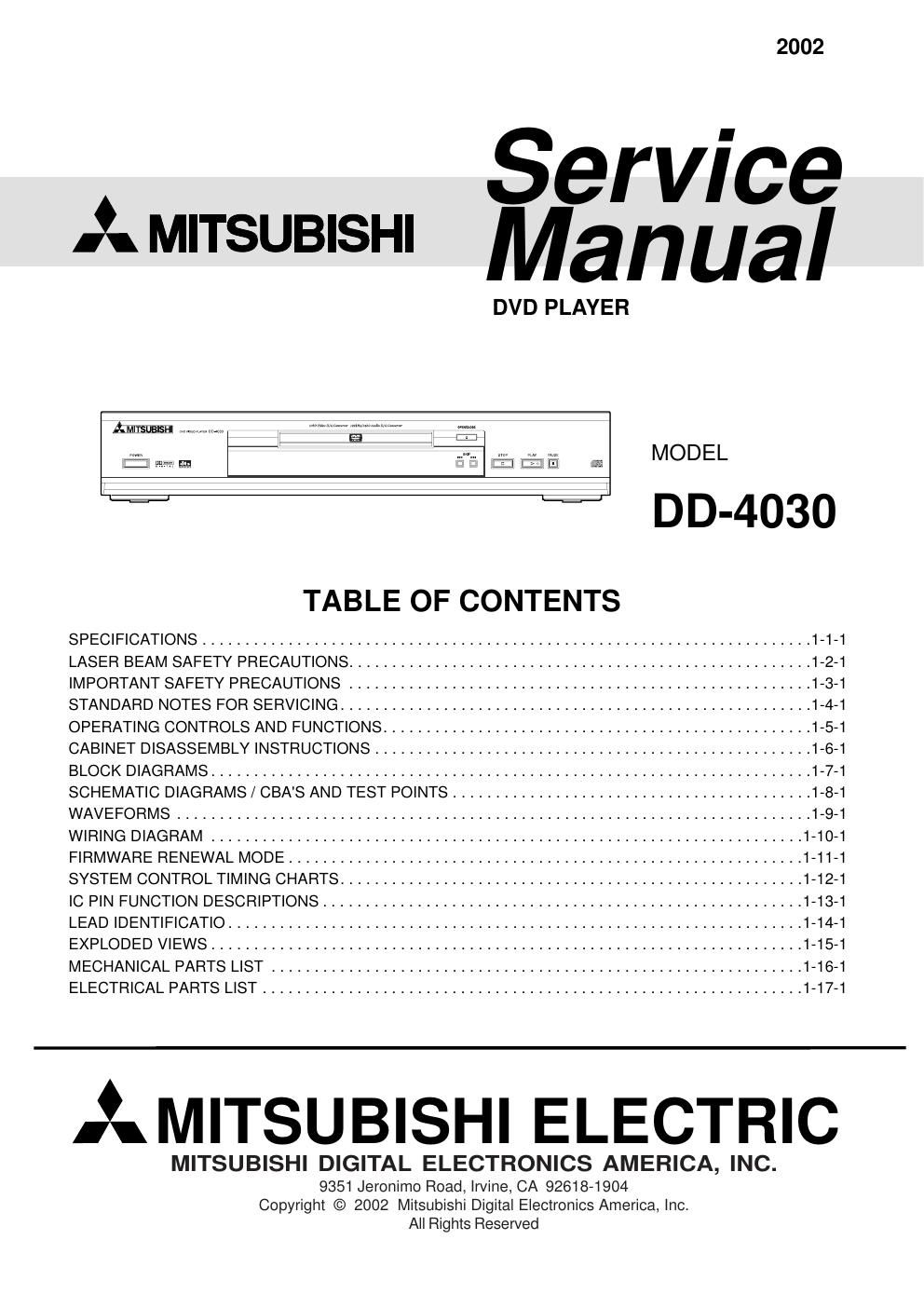 mitsubishi dd 4030 service