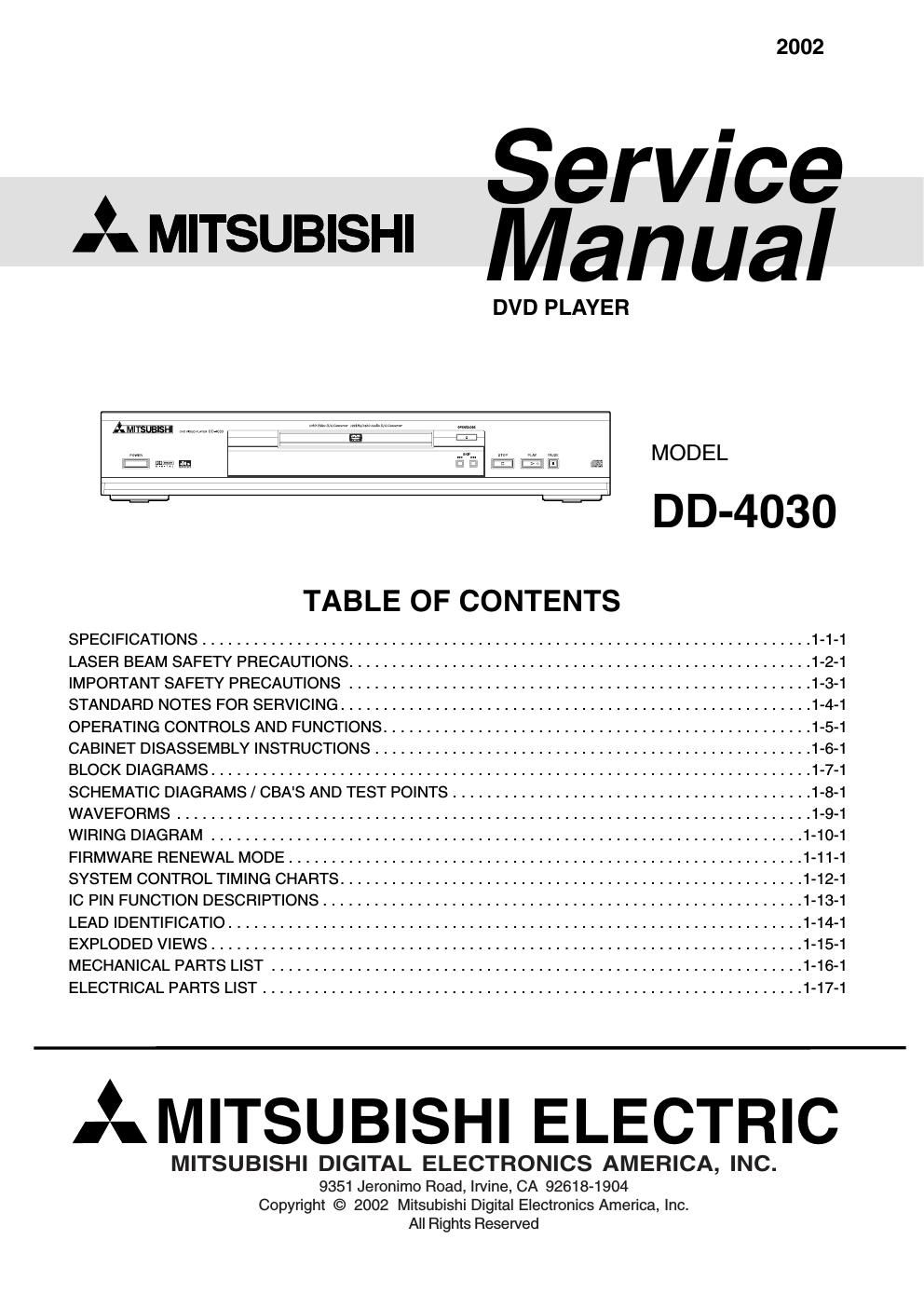 mitsubishi dd 4030 service manual