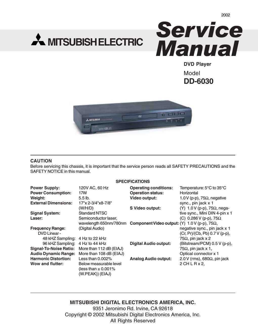 mitsubishi dd 6030 service manual