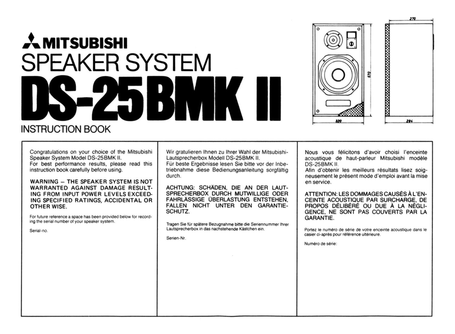 mitsubishi ds 25 b mk2 service manual